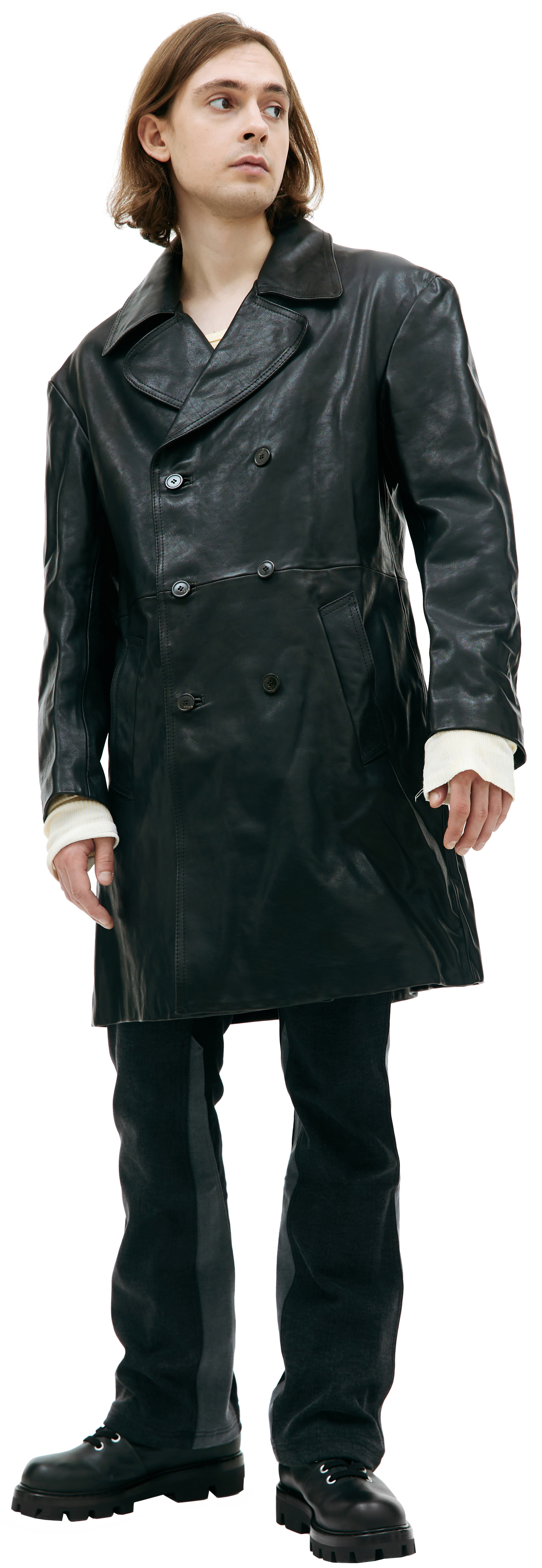 Enfants Riches Déprimés Black leather coat