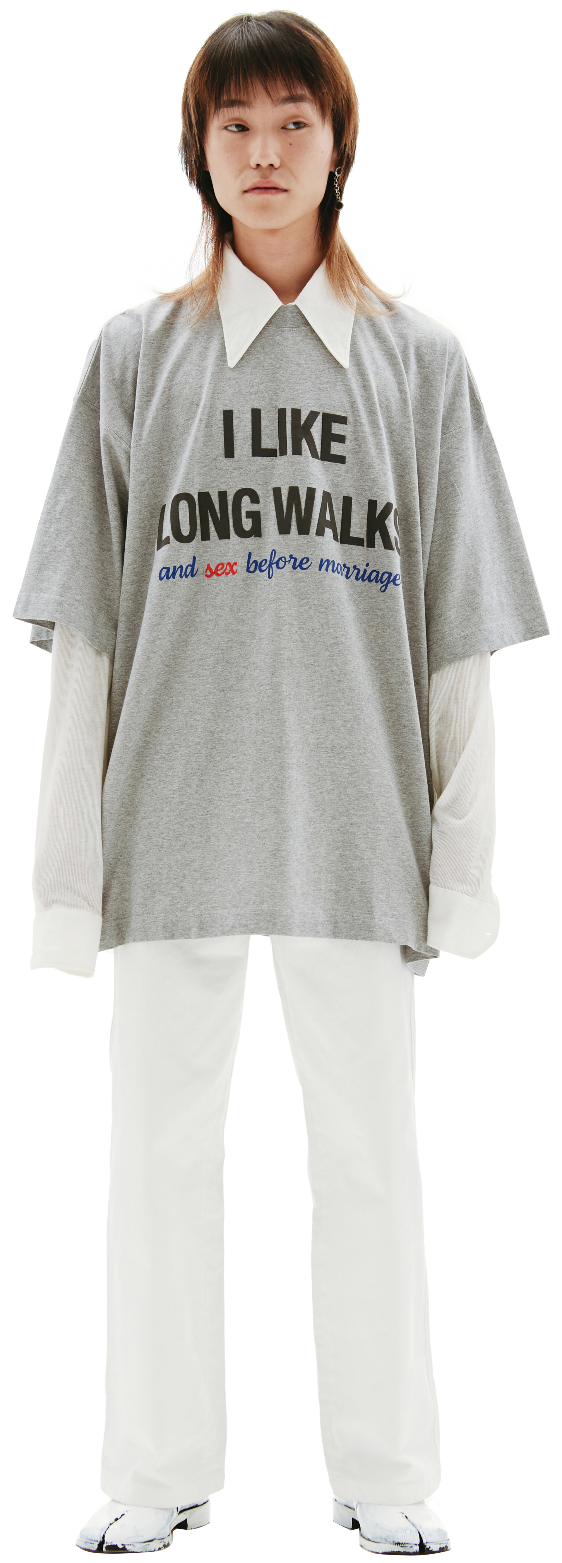 VETEMENTS Grey Printed T-shirt