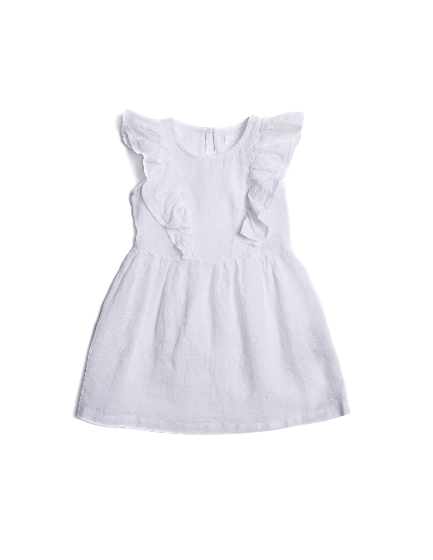 120% Lino Kids Льняное платье с рюшами