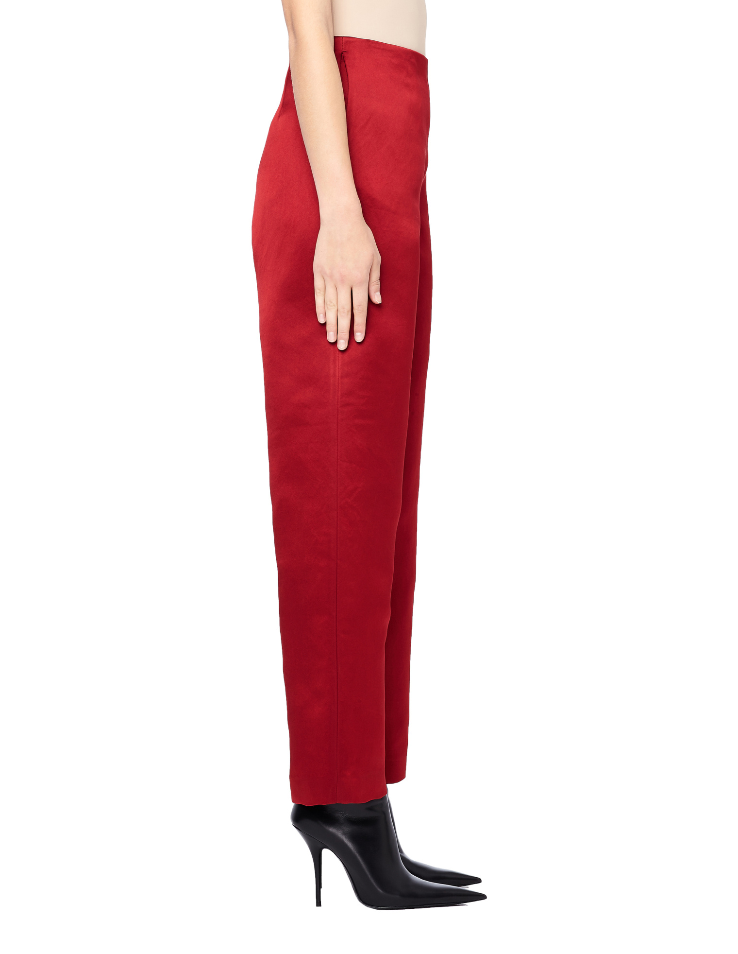 The Row Strom Wide Leg Red Silk Pants