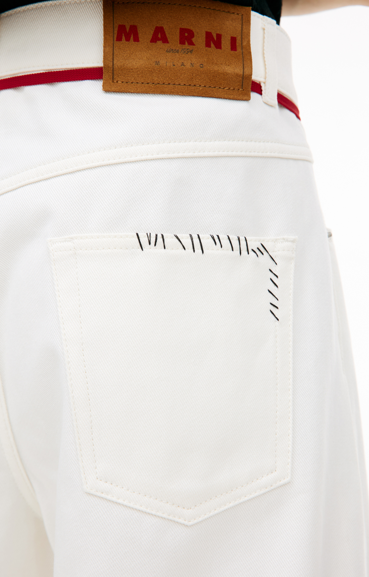 Marni White drawstring jeans