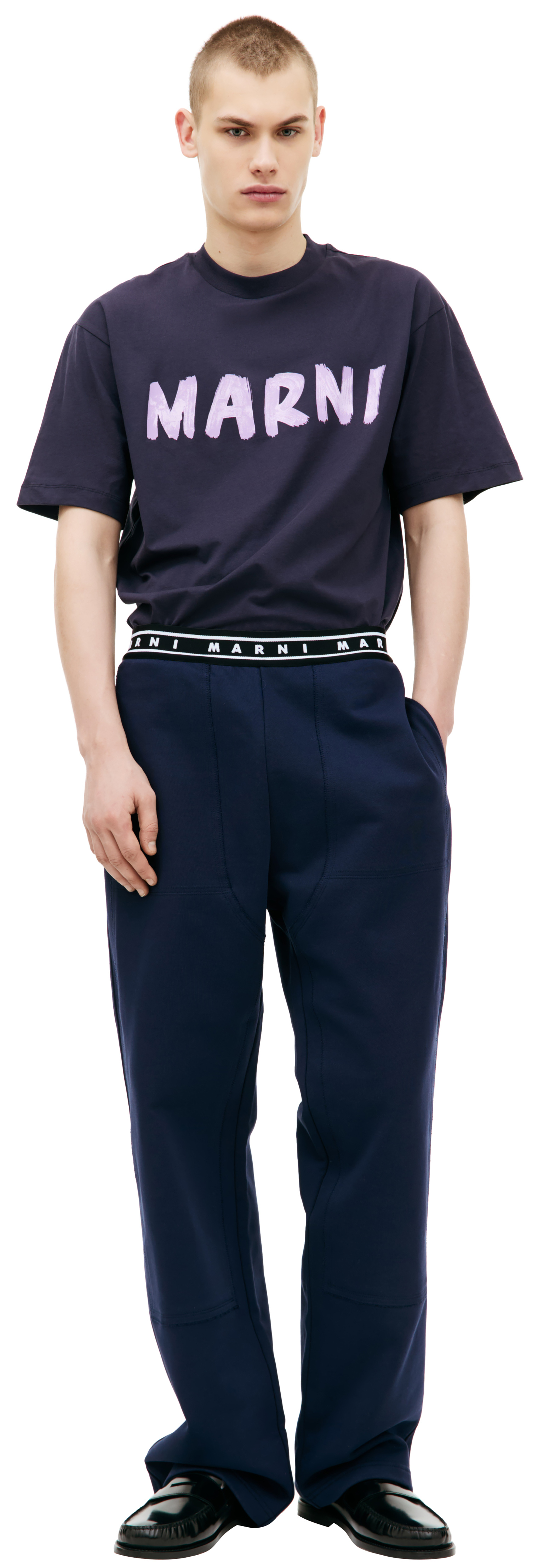 Marni Navy cotton trousers