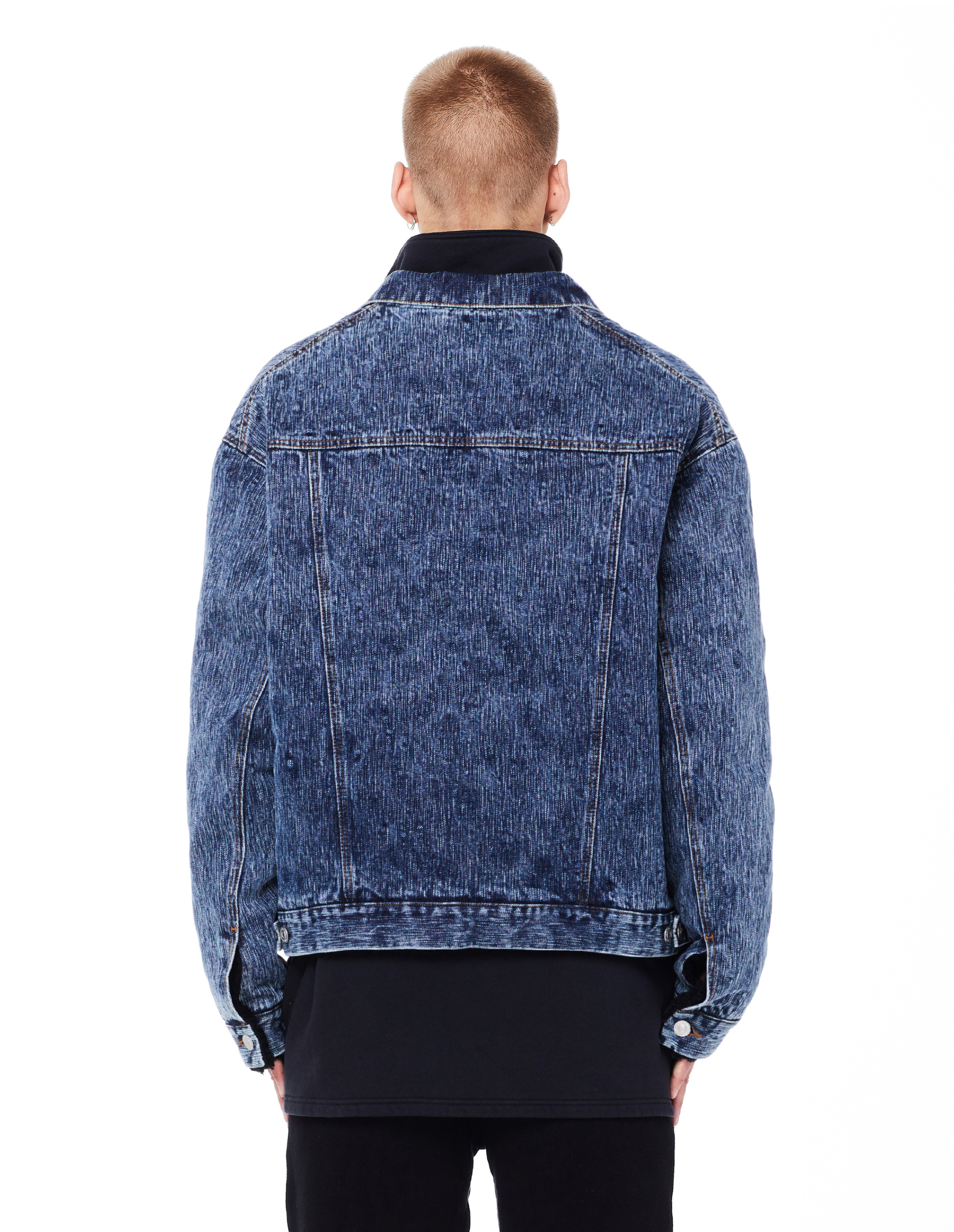 Balenciaga Fake Shearling Stonewash Denim Jacket
