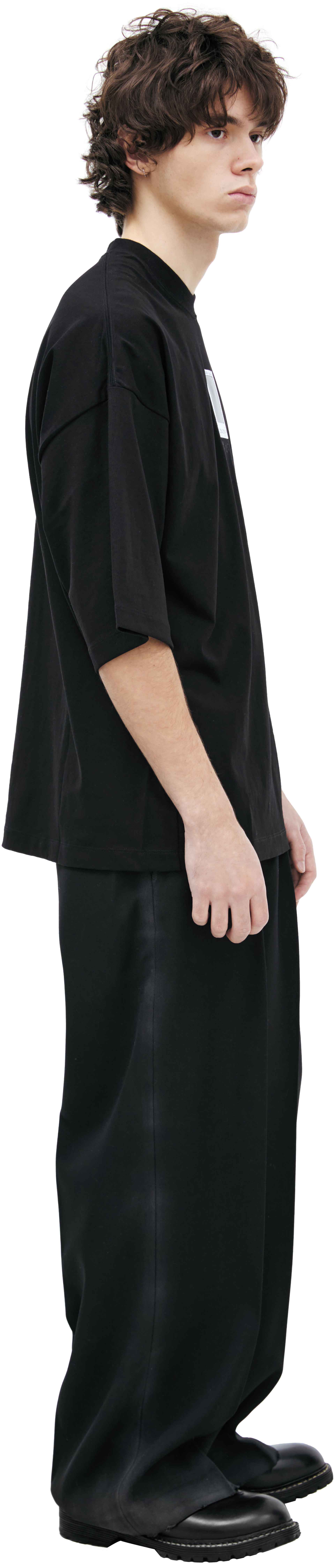 Doublet Футболка-25SS31CS369 черное фото на груди и надпись,черная