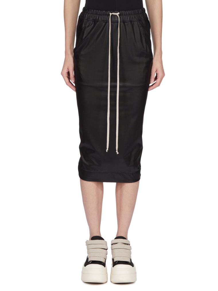 Buy DRKSHDW by Rick Owens women pull on pillar skirt knee for $490