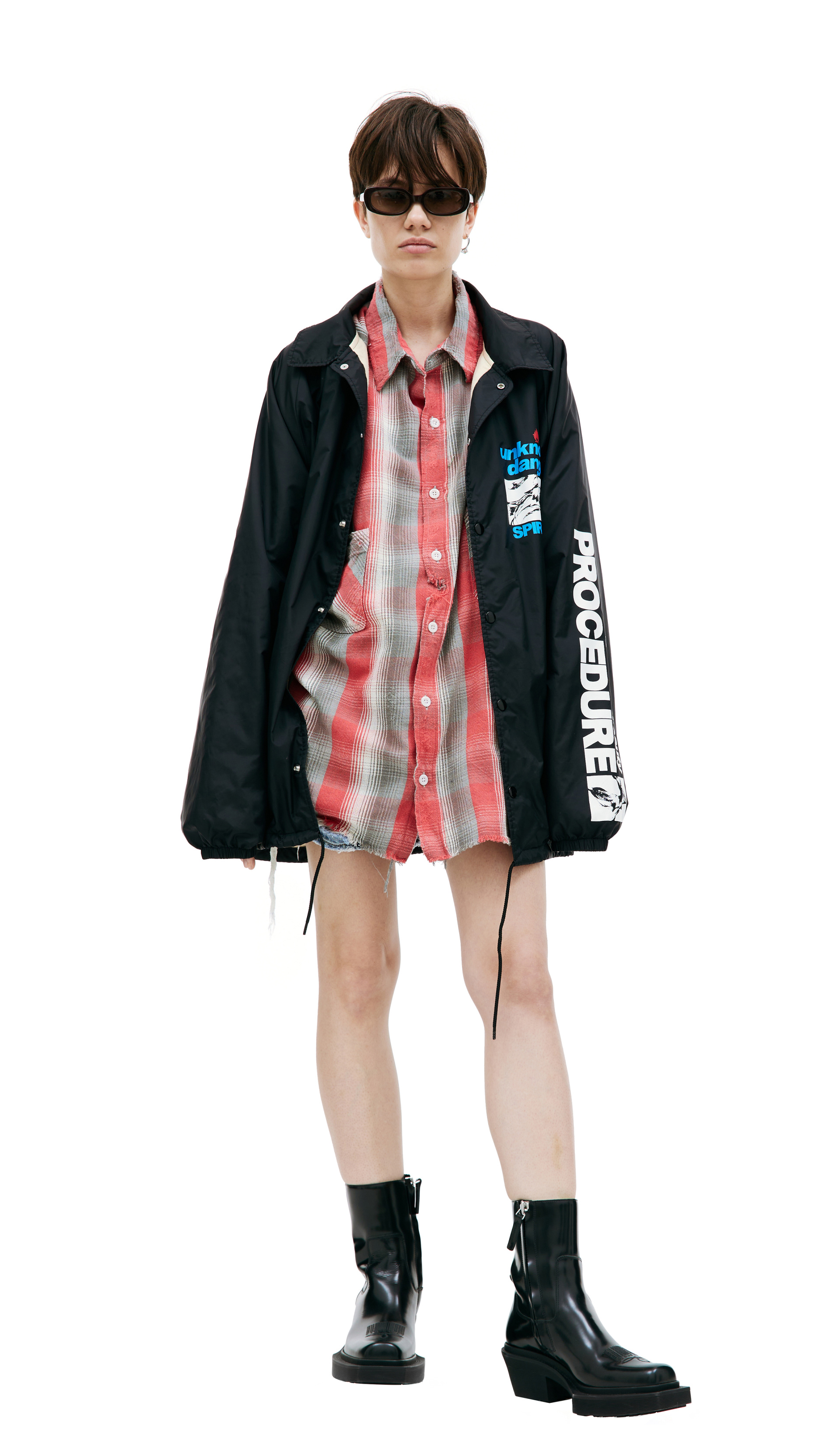 Saint Michael Nylon printed hoodie