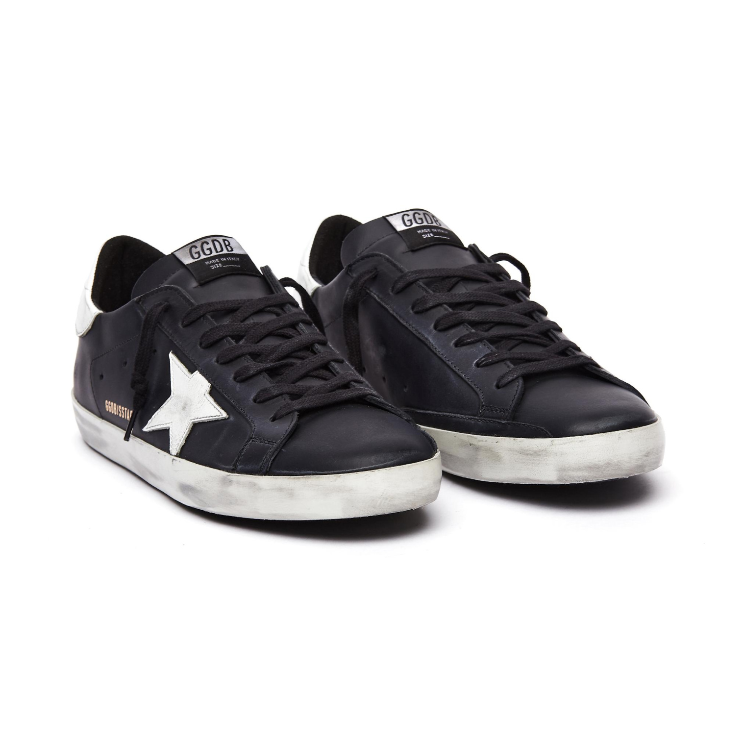 Golden Goose Black & White Leather Superstar Sneakers