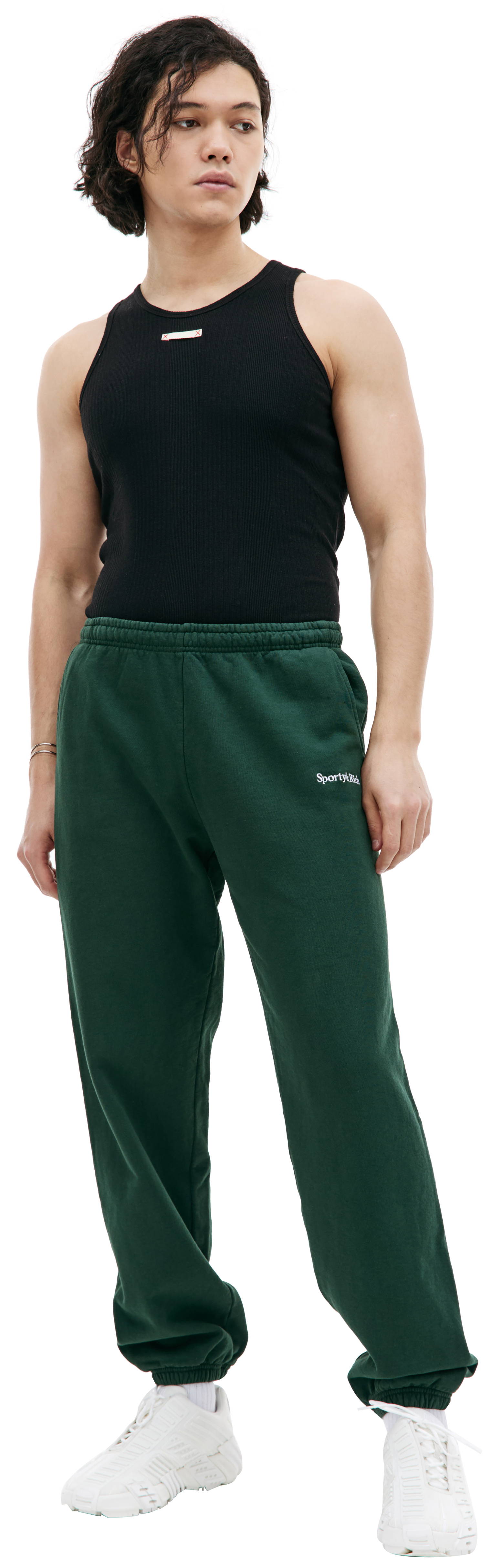 SPORTY & RICH Logo embroidered sweatpants