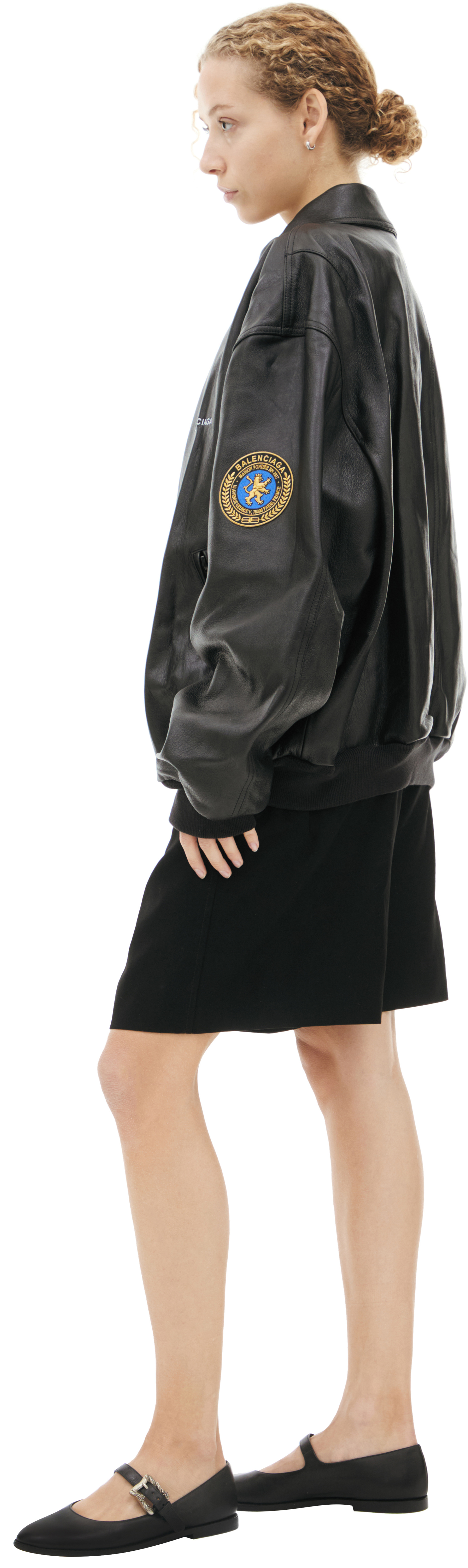 Balenciaga Leather jacket with patches