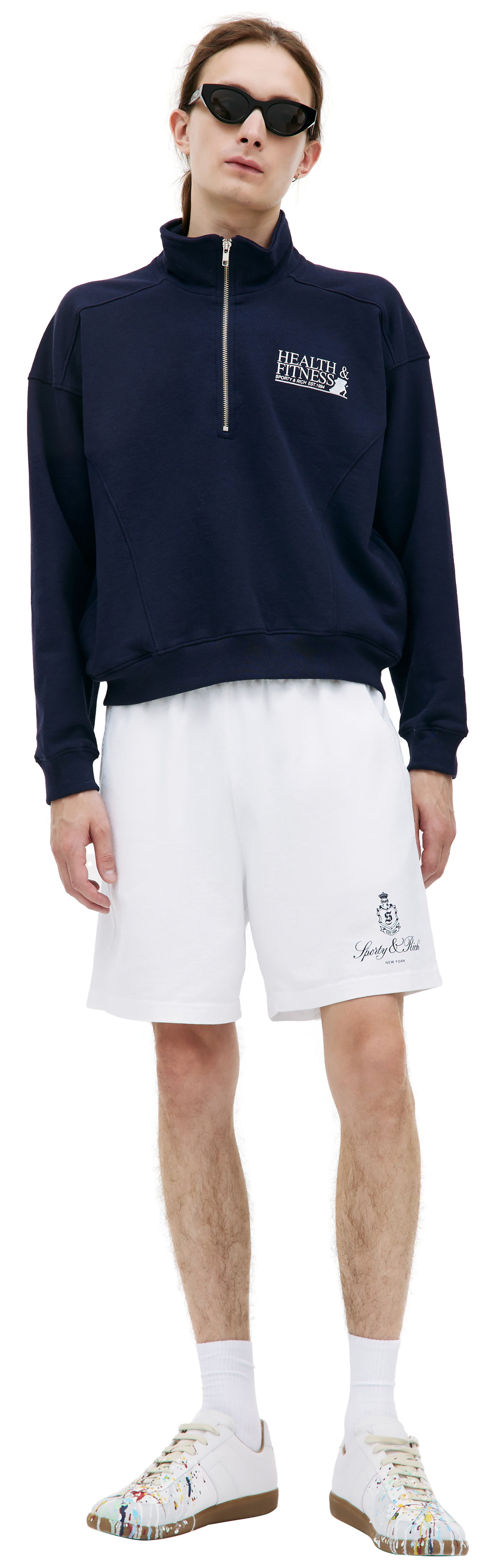 SPORTY & RICH Cotton zip up sweatshirt
