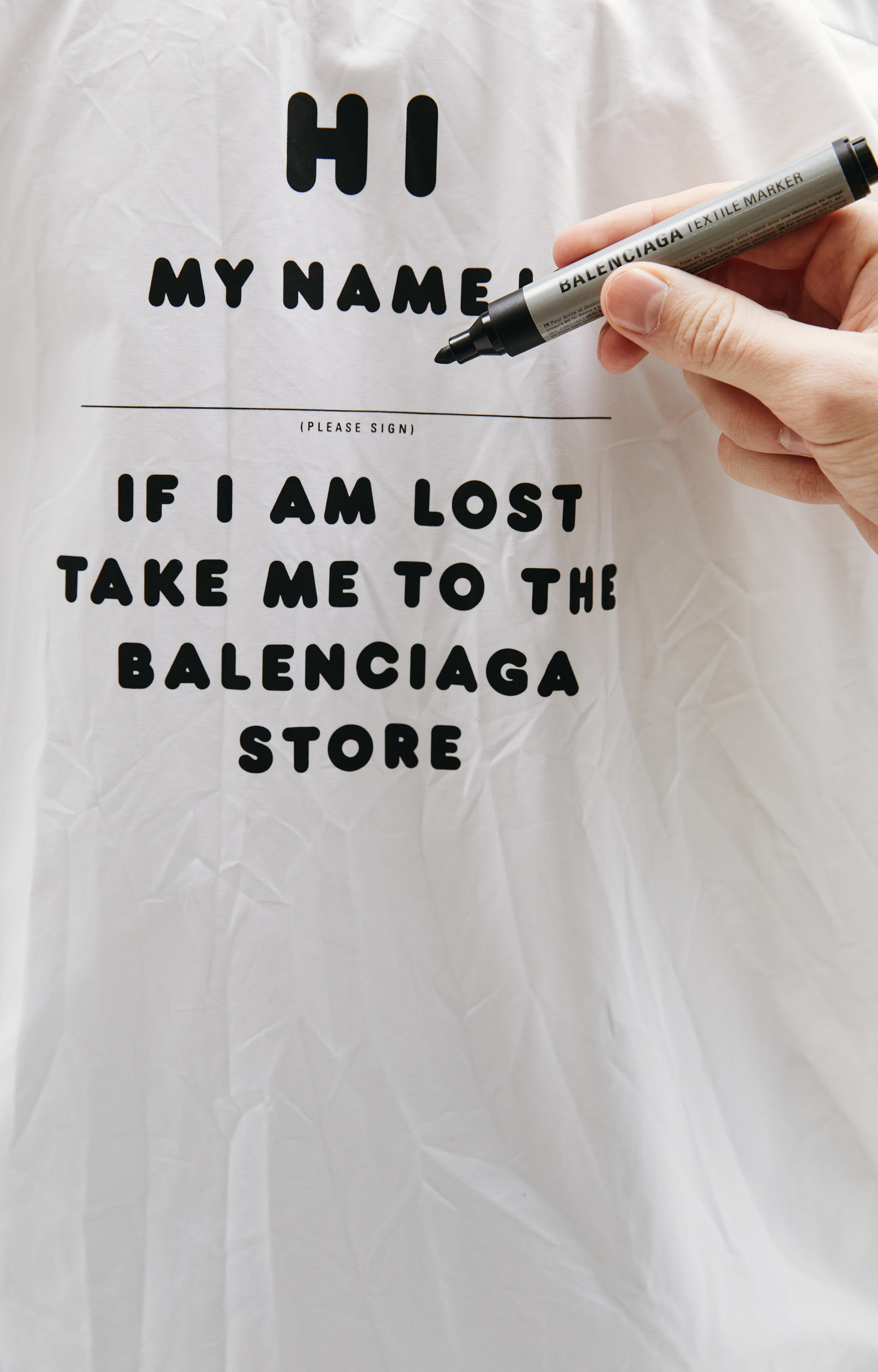 Balenciaga Рубашка с принтом и маркером в комплекте