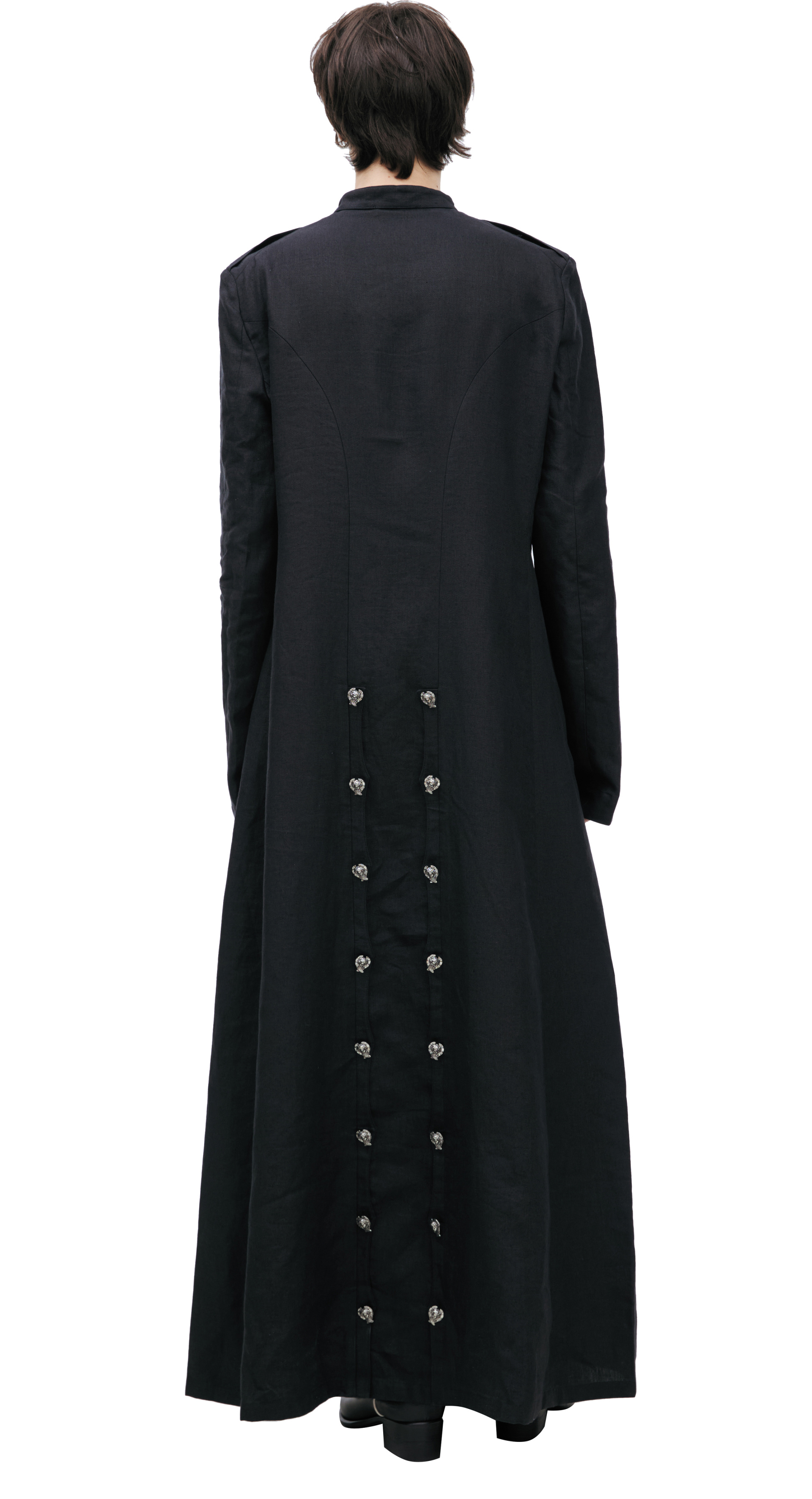 Enfants Riches Déprimés LINEN PRIEST COAT WITH CHERUB BUTTONS
