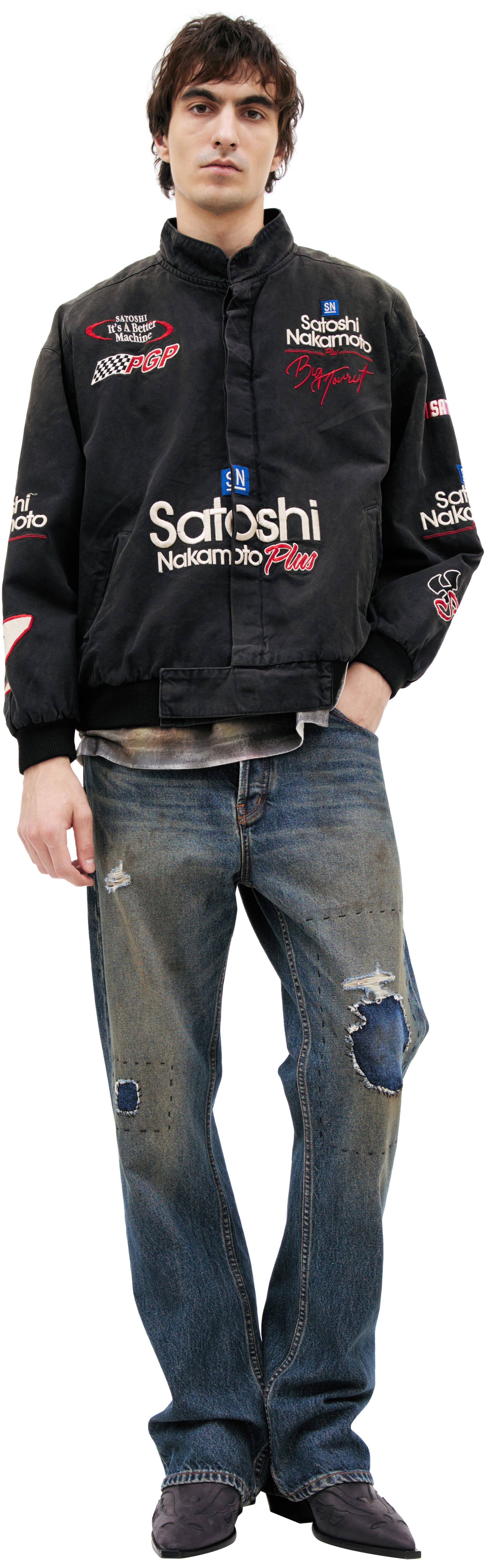 Satoshi Nakamoto Gray jacket with logo