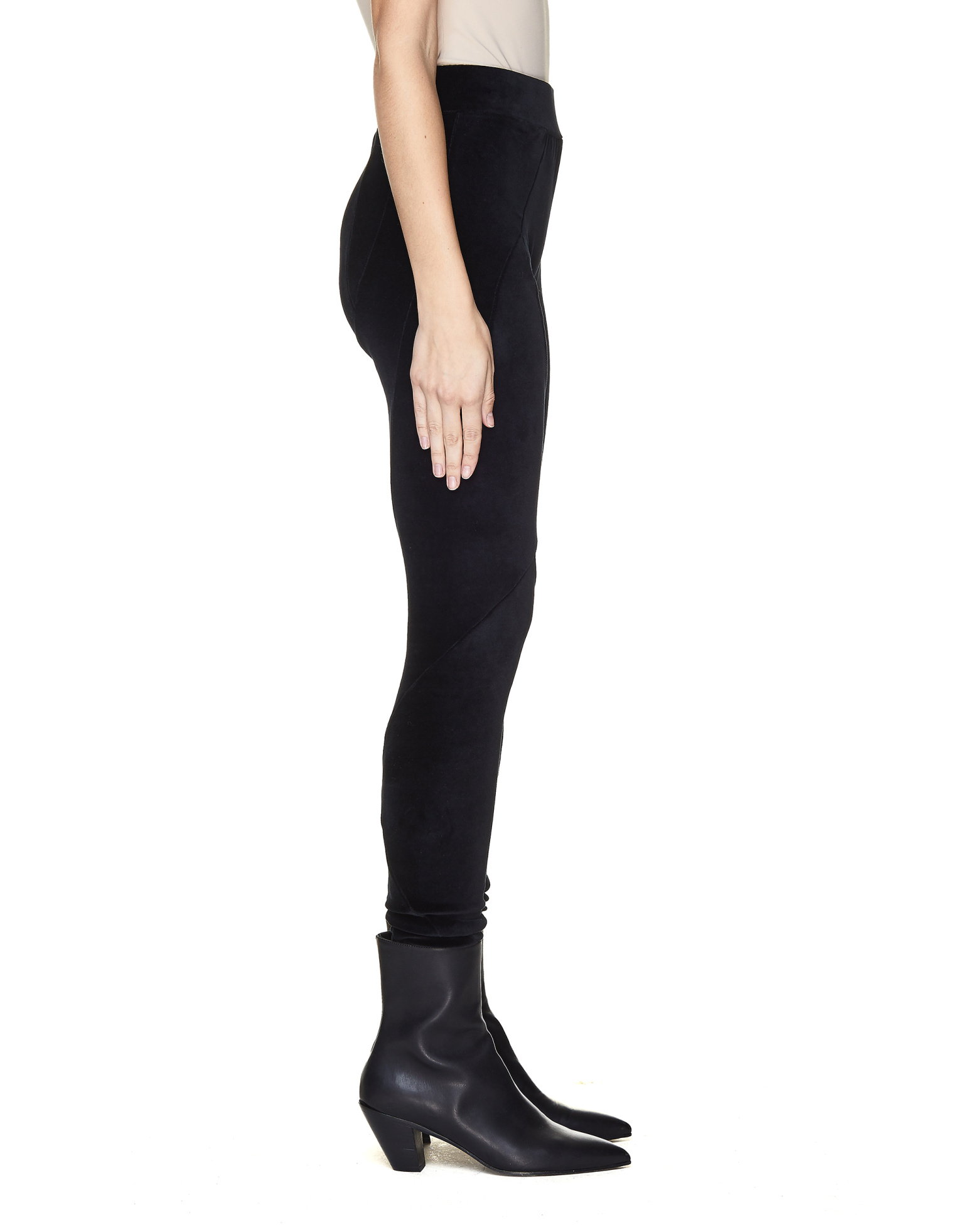 Leon Emanuel Blanck Black Velvet Deconstructed Leggings