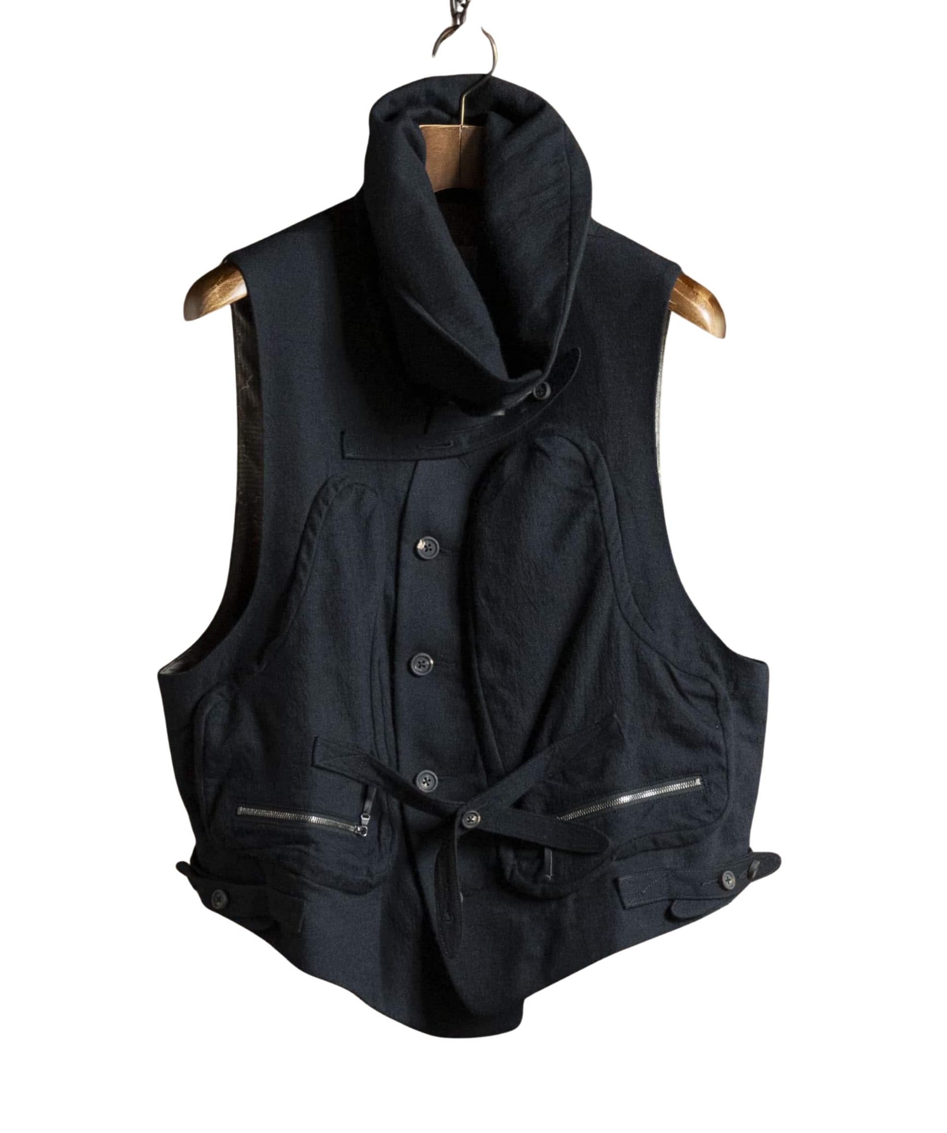 Ziggy Chen Wool vest with asymmetrical pockets