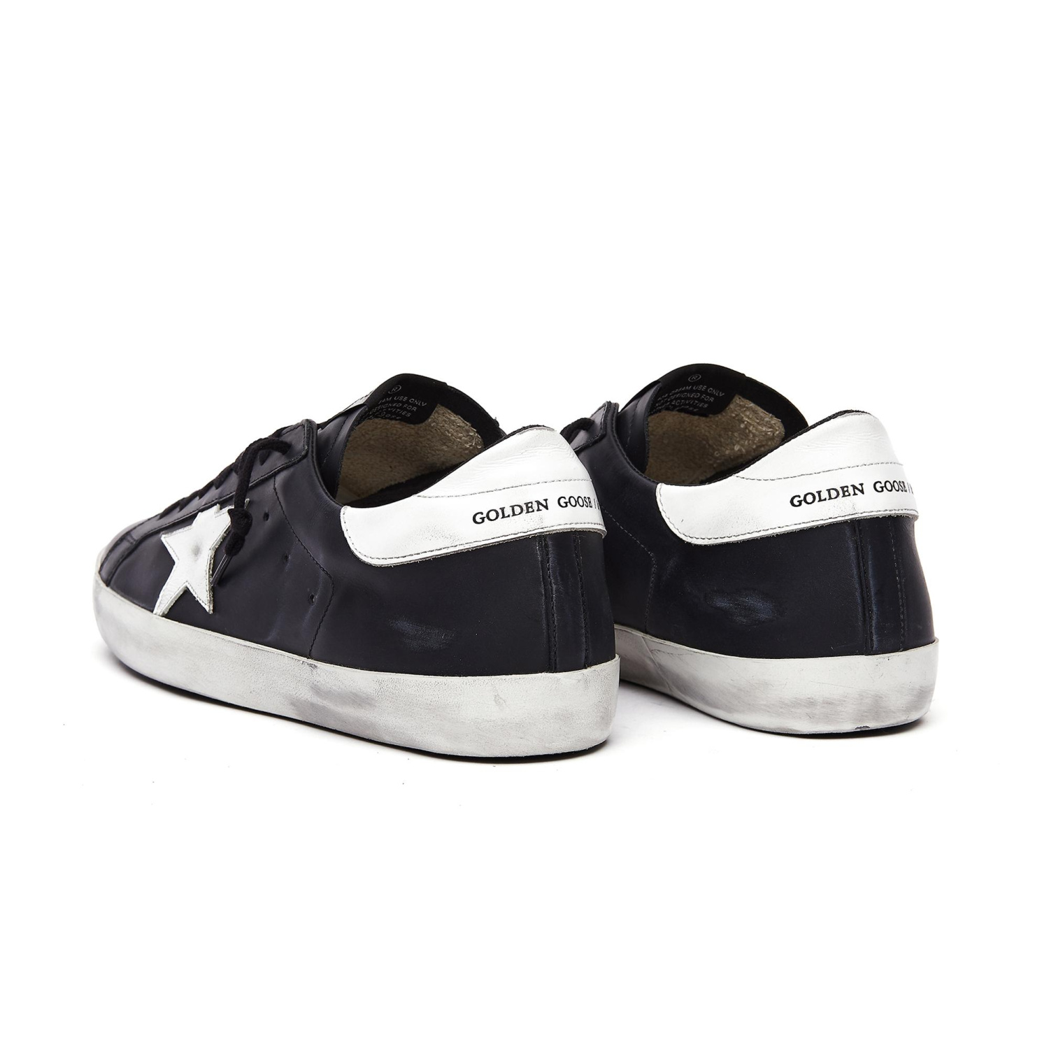 Golden Goose Черные кожаные кеды Superstar с белой звездой