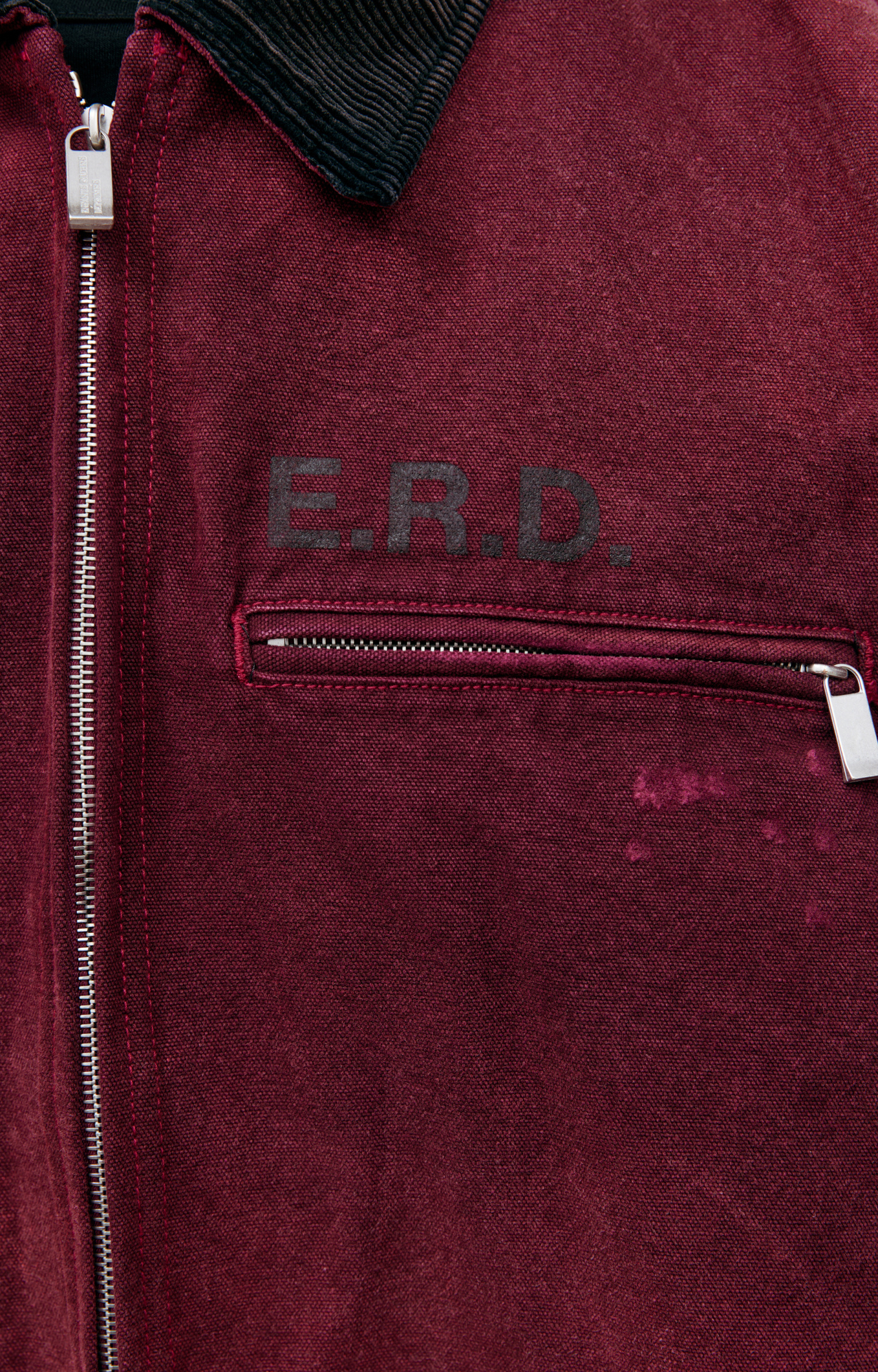 Enfants Riches Deprimes Ripped jacket with corduroy collar