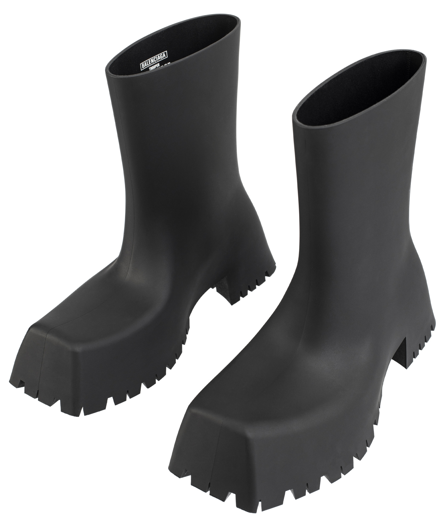 Balenciaga Black Rubber Trooper Boots