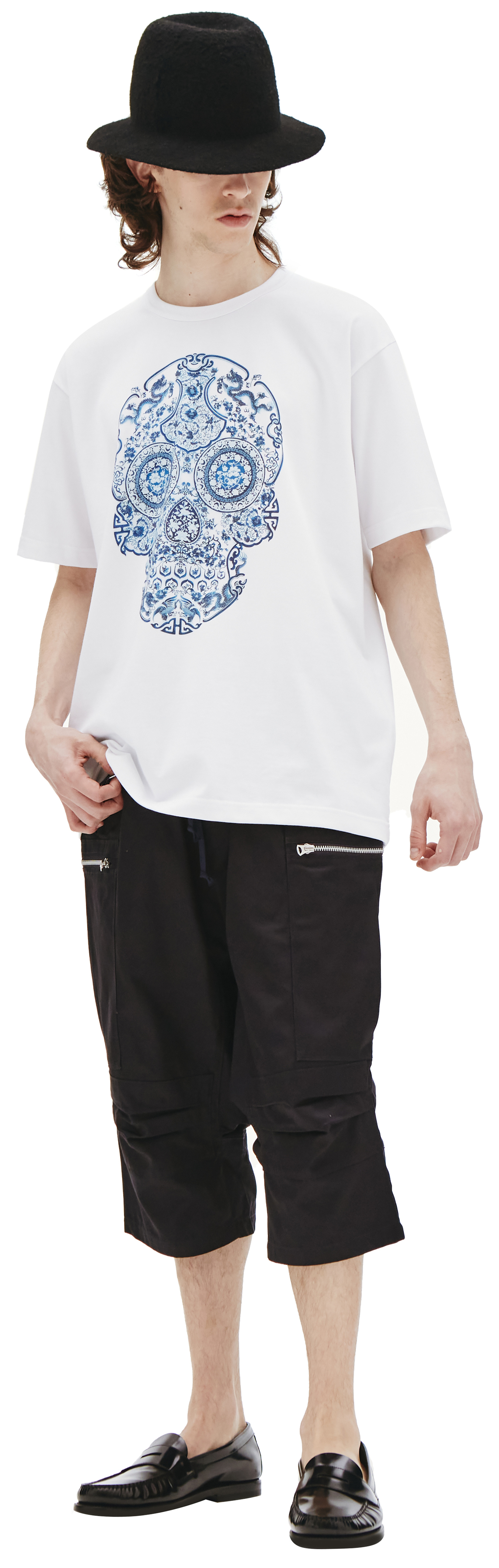 Junya Watanabe Paisley Skull printed t-shirt