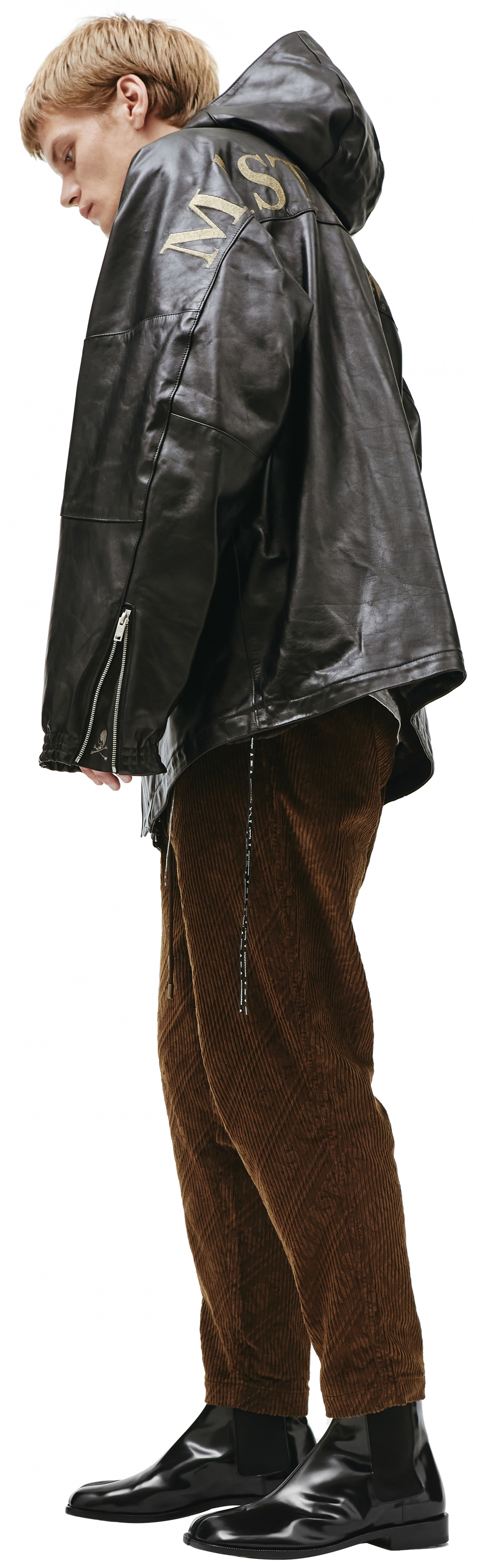 Mastermind WORLD Black leather jacket with logo