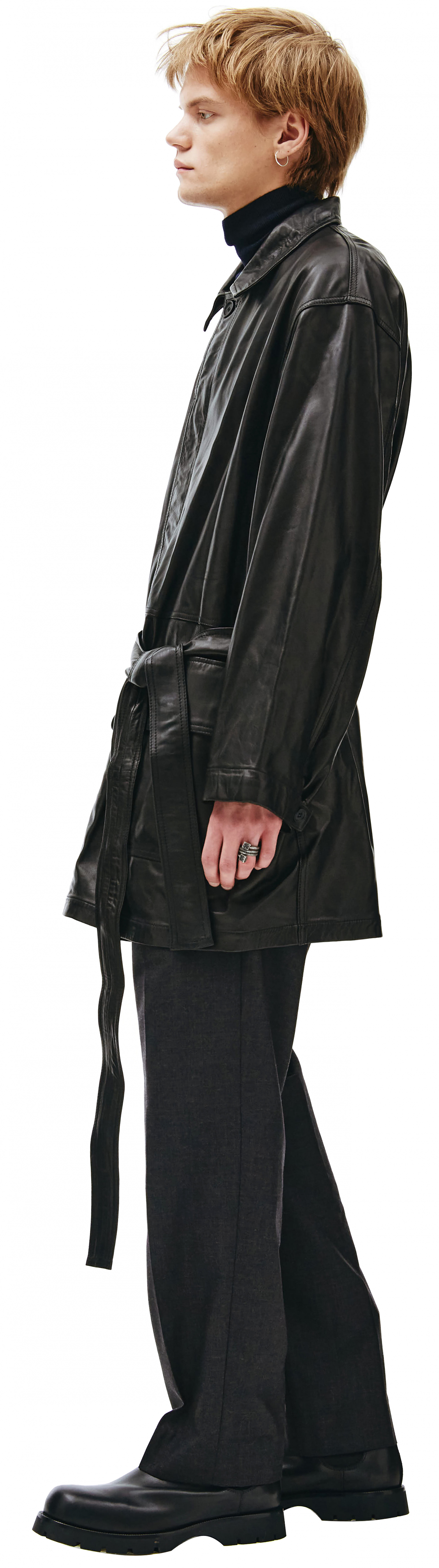 Fear of God Black Leather Coat