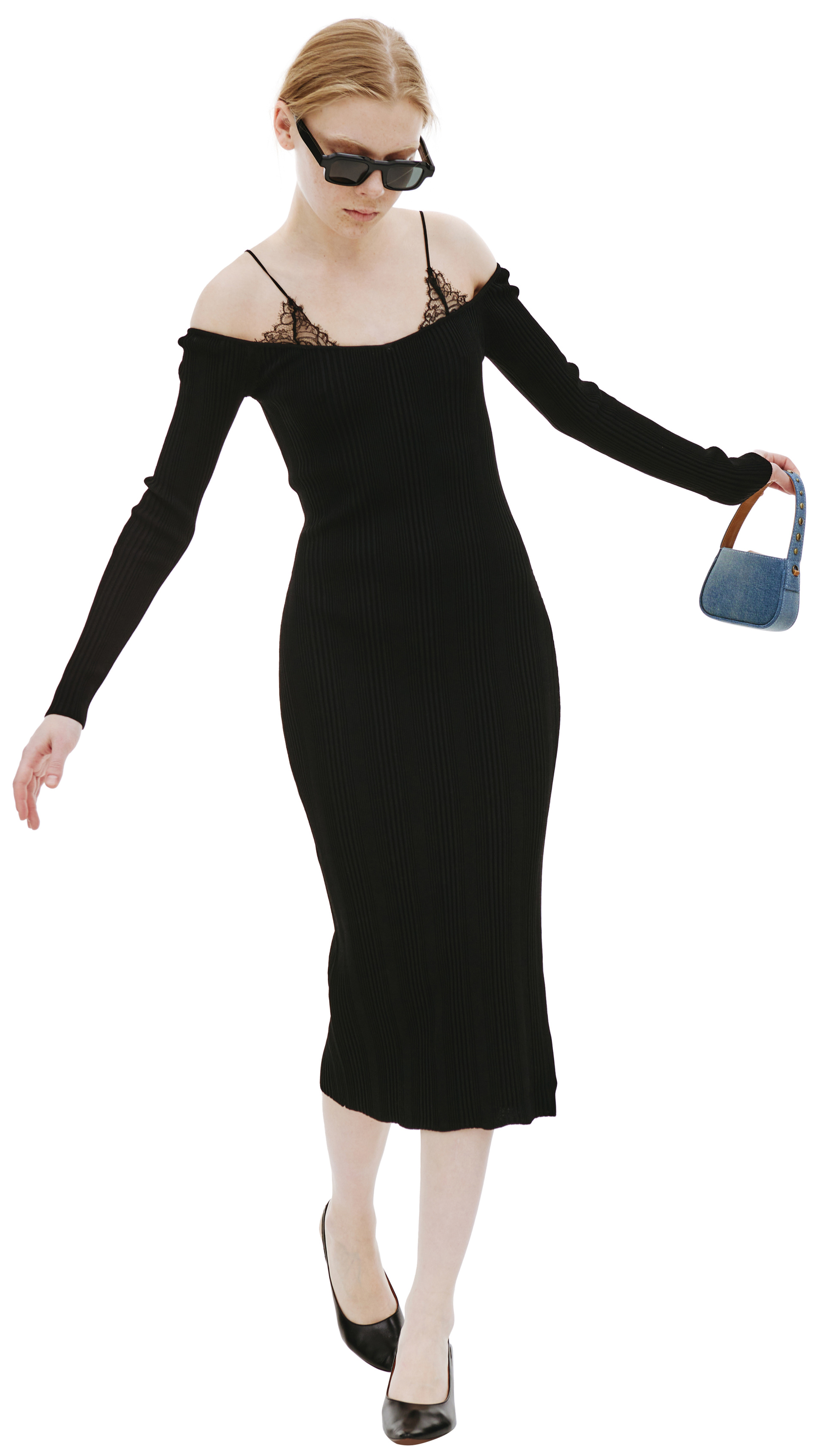 Blumarine Knit dress with lace