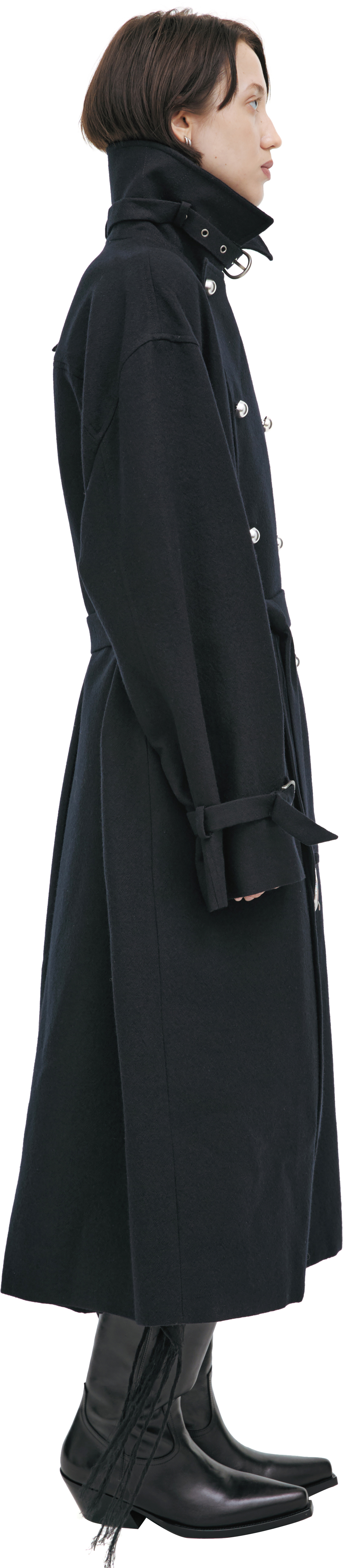 Ann Demeulemeester Wool coat with slit pockets