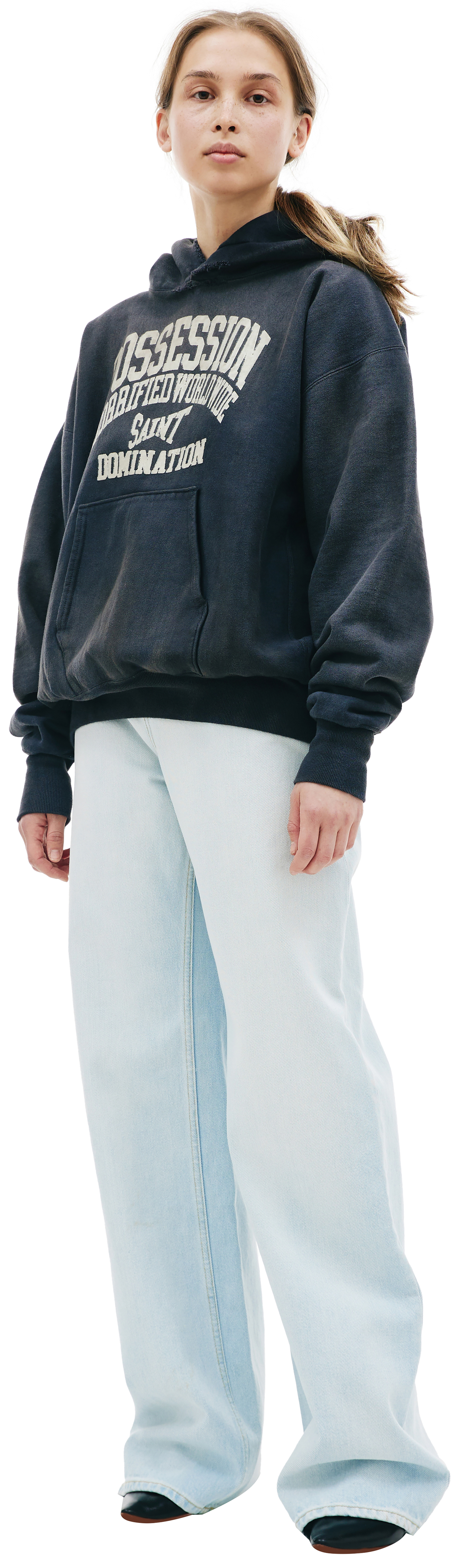 Saint Michael Possession printed hoodie