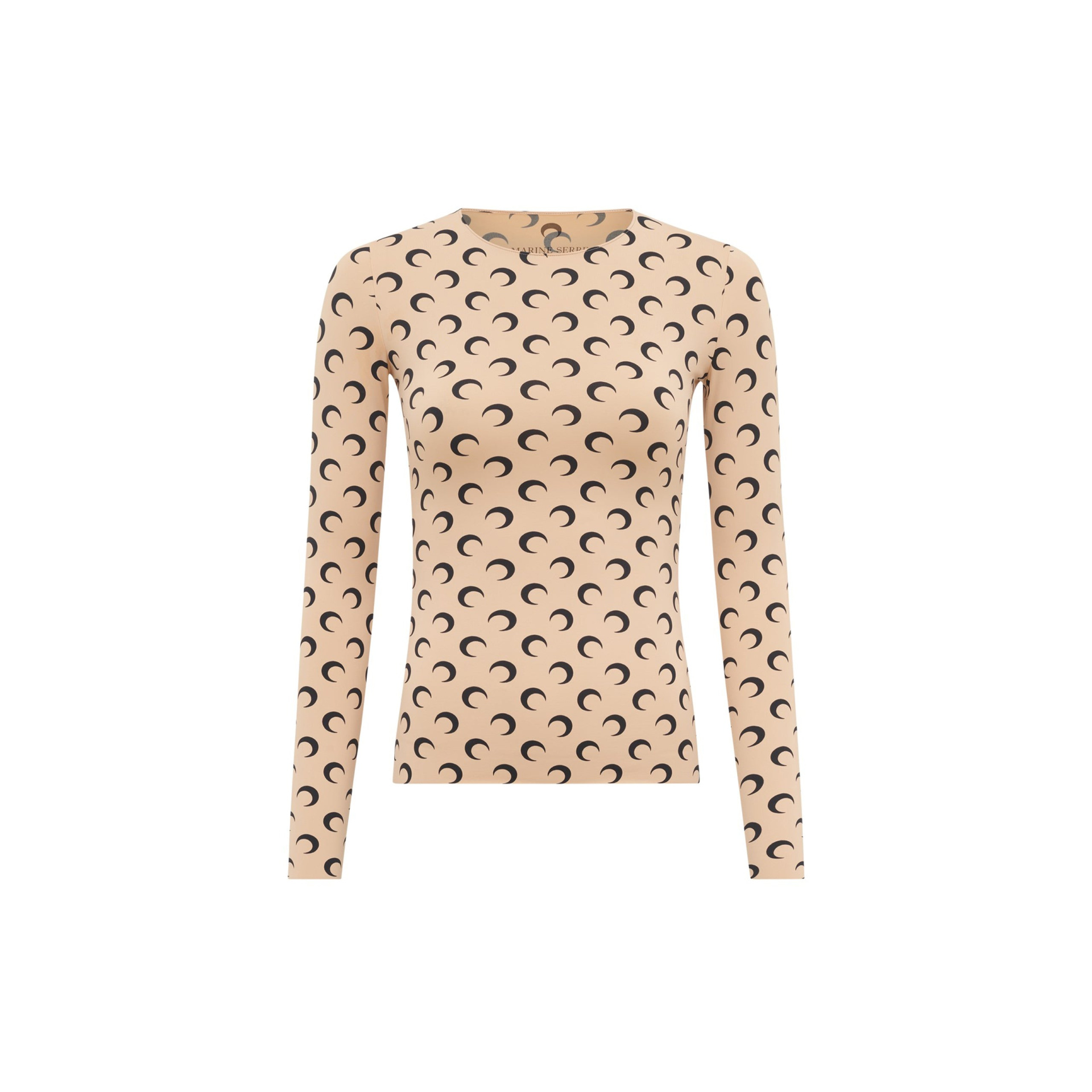 MARINE SERRE Recycled Moon Jersey Second Skin Crewneck Top