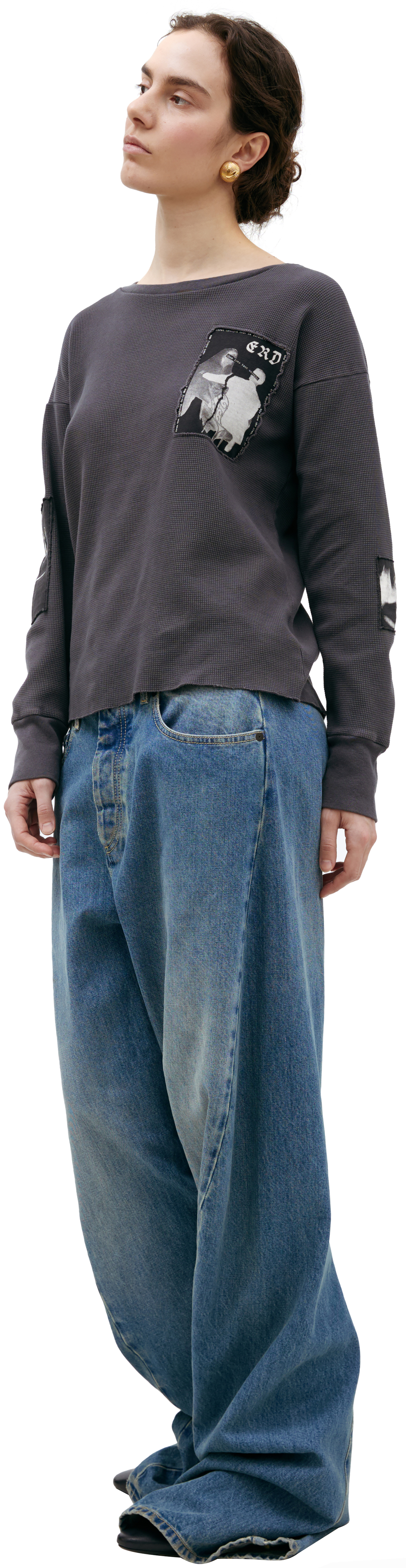 Enfants Riches Déprimés Grey longsleeve with patches