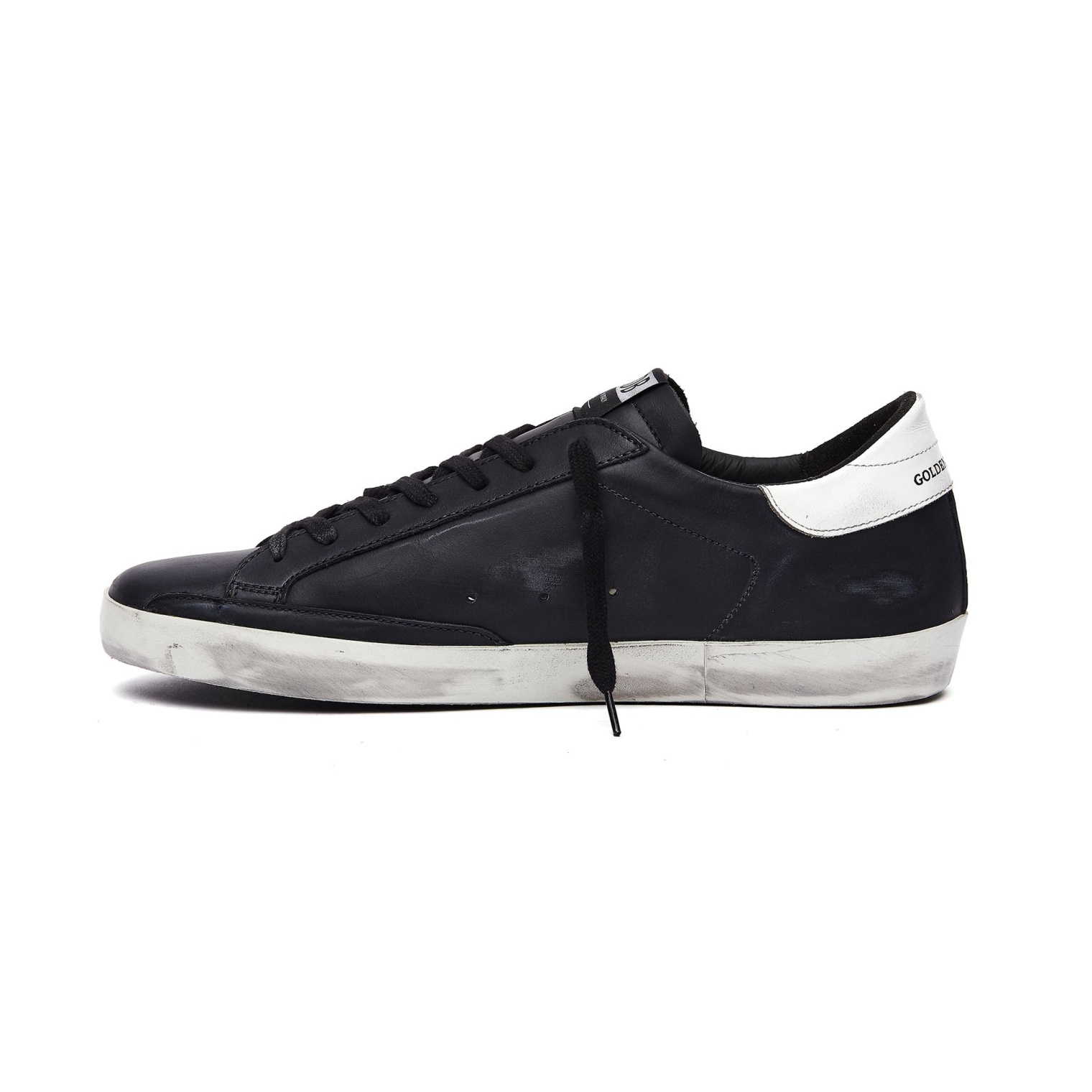 Golden Goose Черные кожаные кеды Superstar с белой звездой