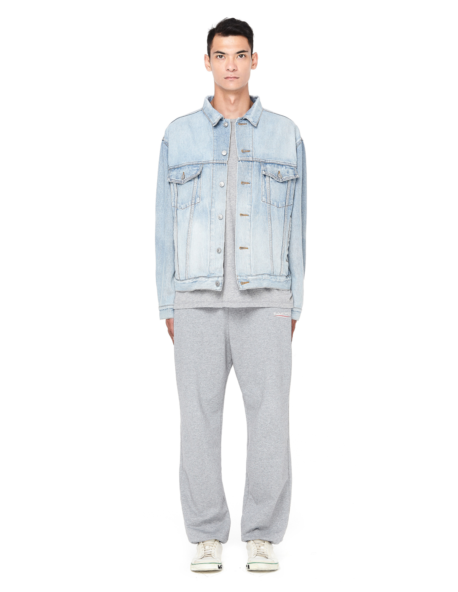 Balenciaga Wave Logo Grey Sweatpants