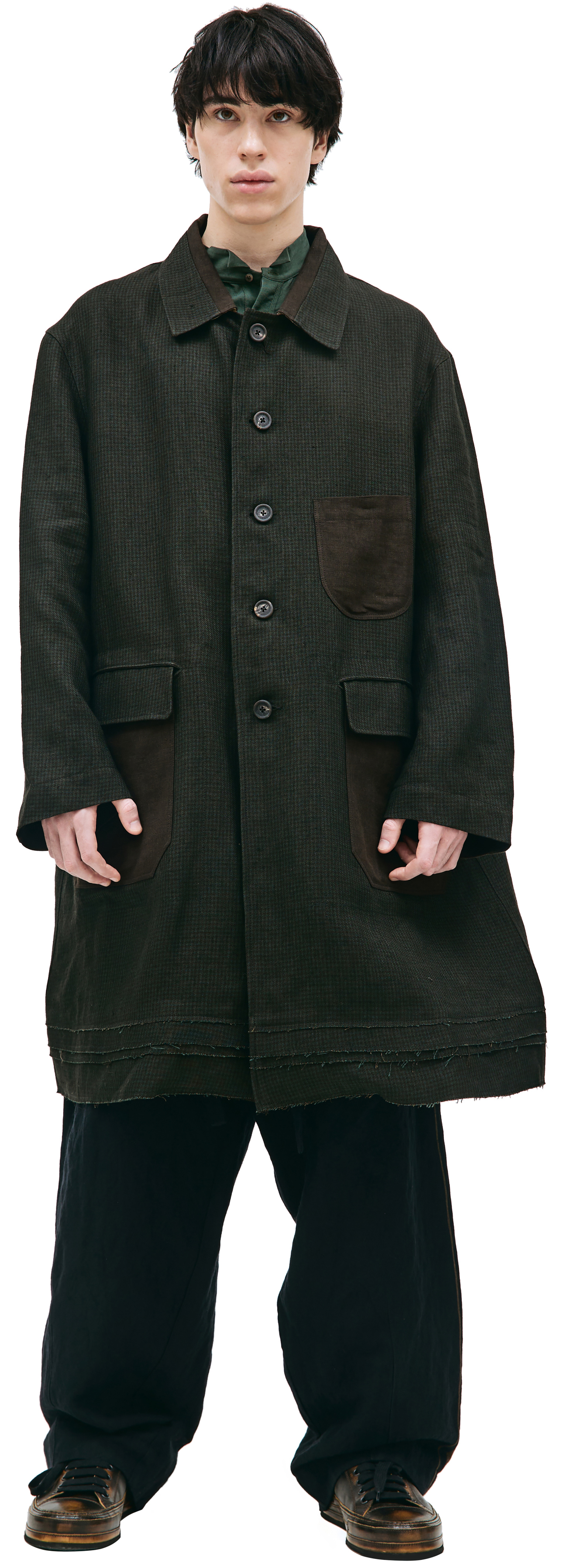 Ziggy Chen Coat with contrast pockets