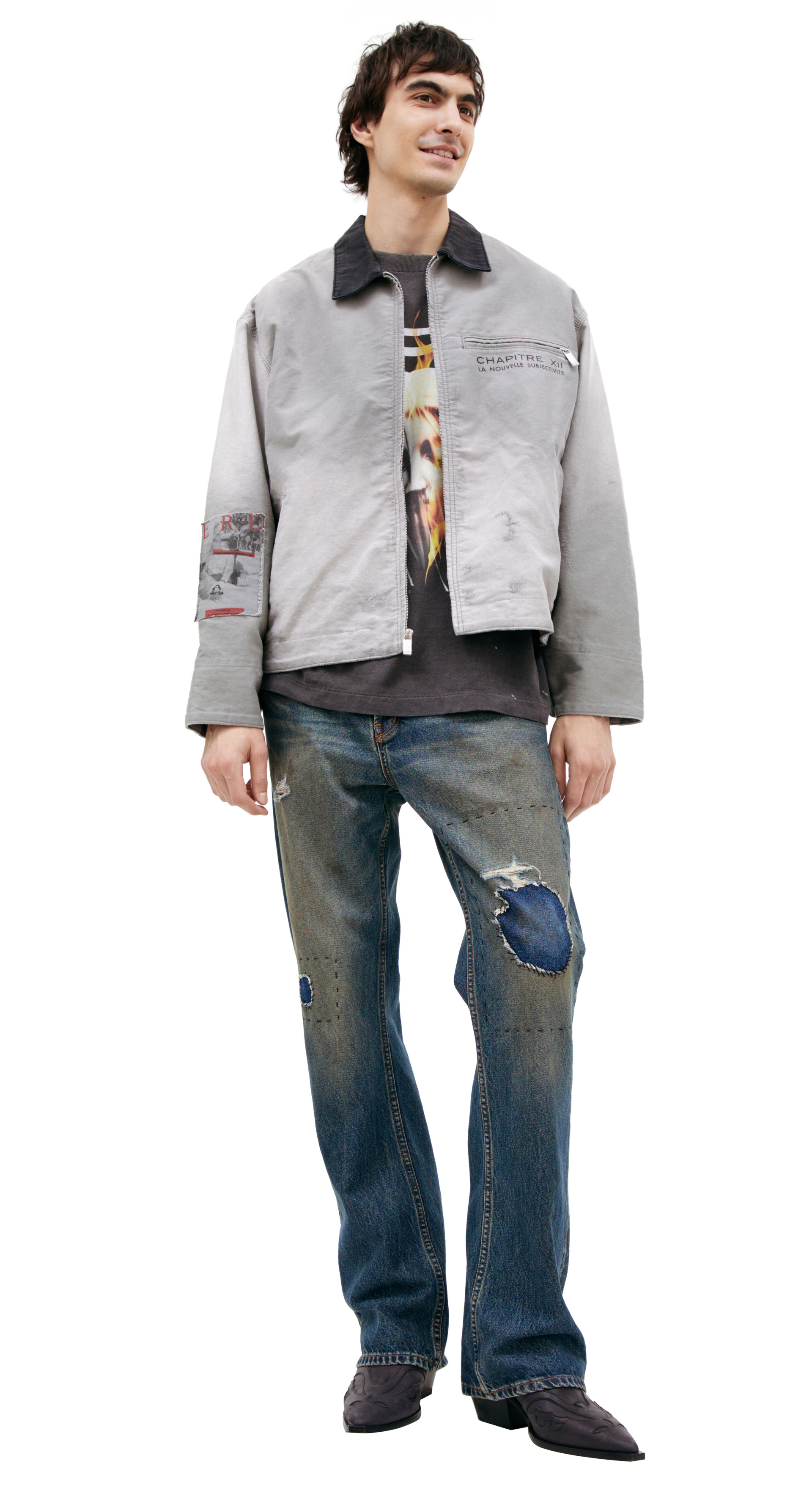Enfants Riches Déprimés Grey jacket with patches