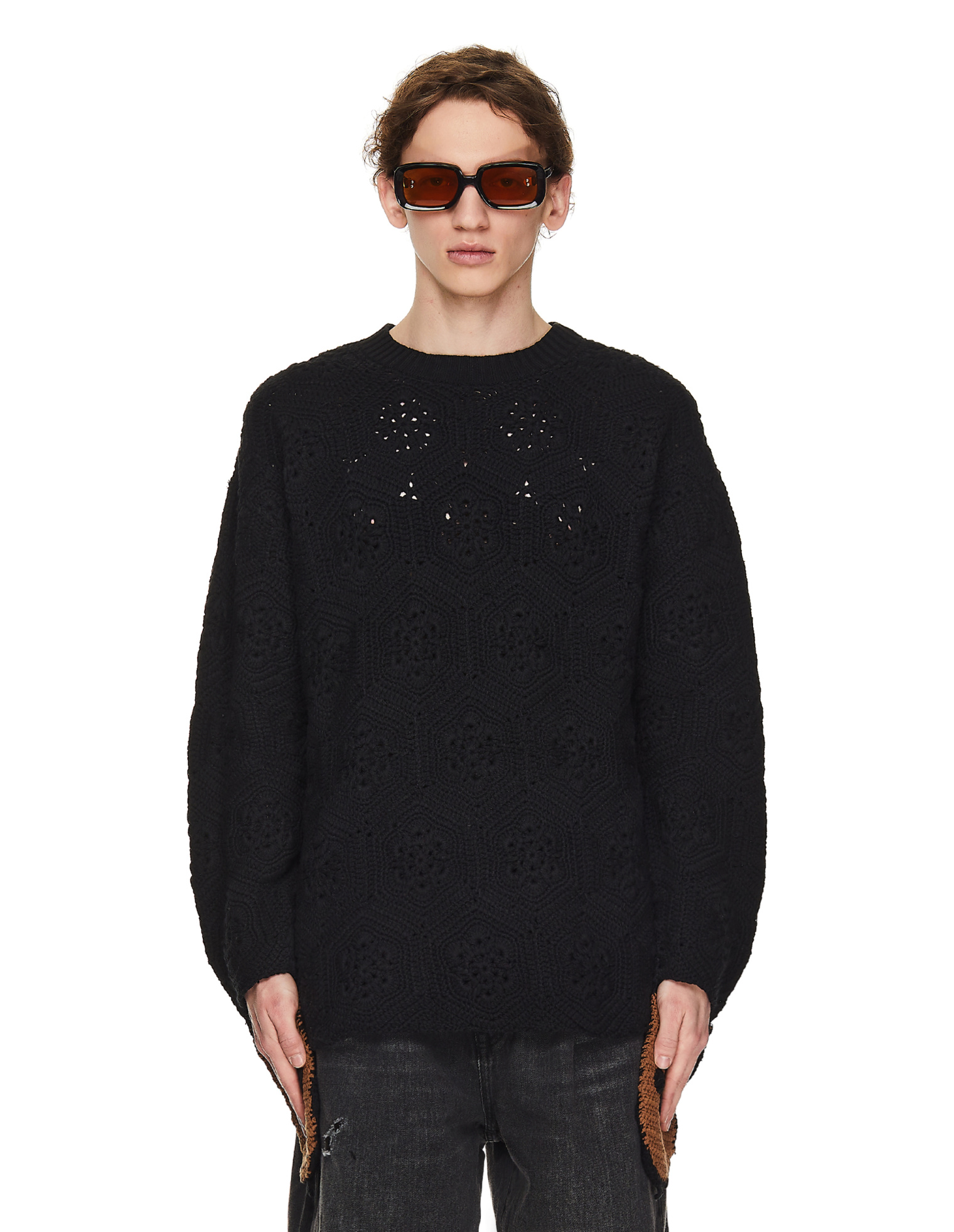Doublet Knitted Sweater With Mittens