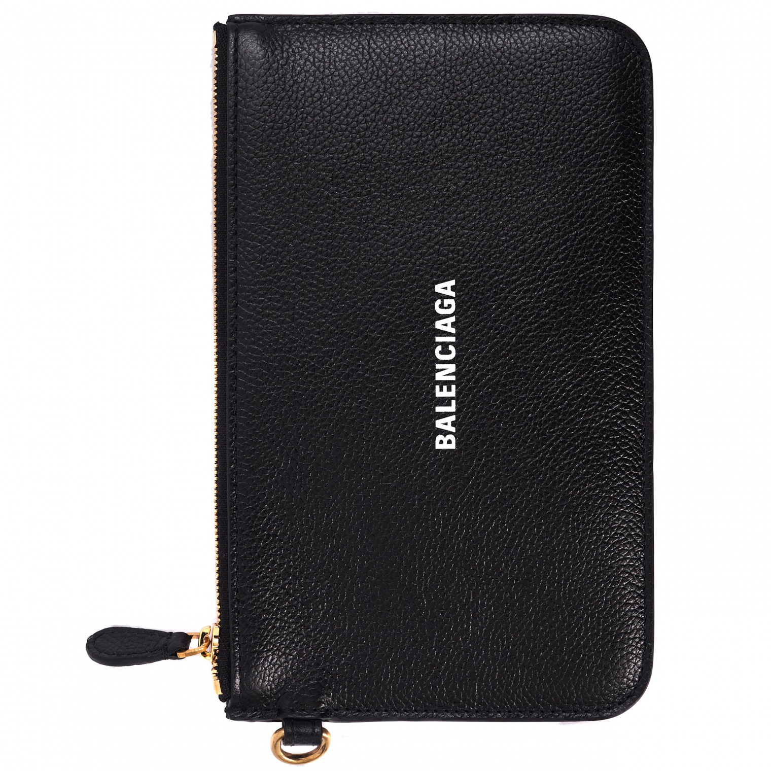 Balenciaga Cash Wallet in Black Grained Leather