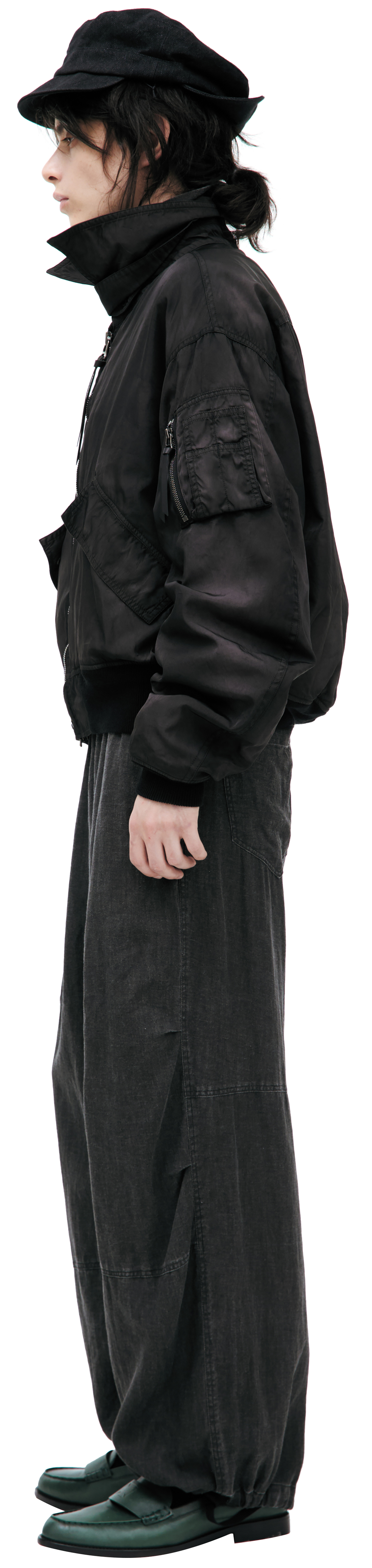 The Viridi-Anne Dark grey collared jacket