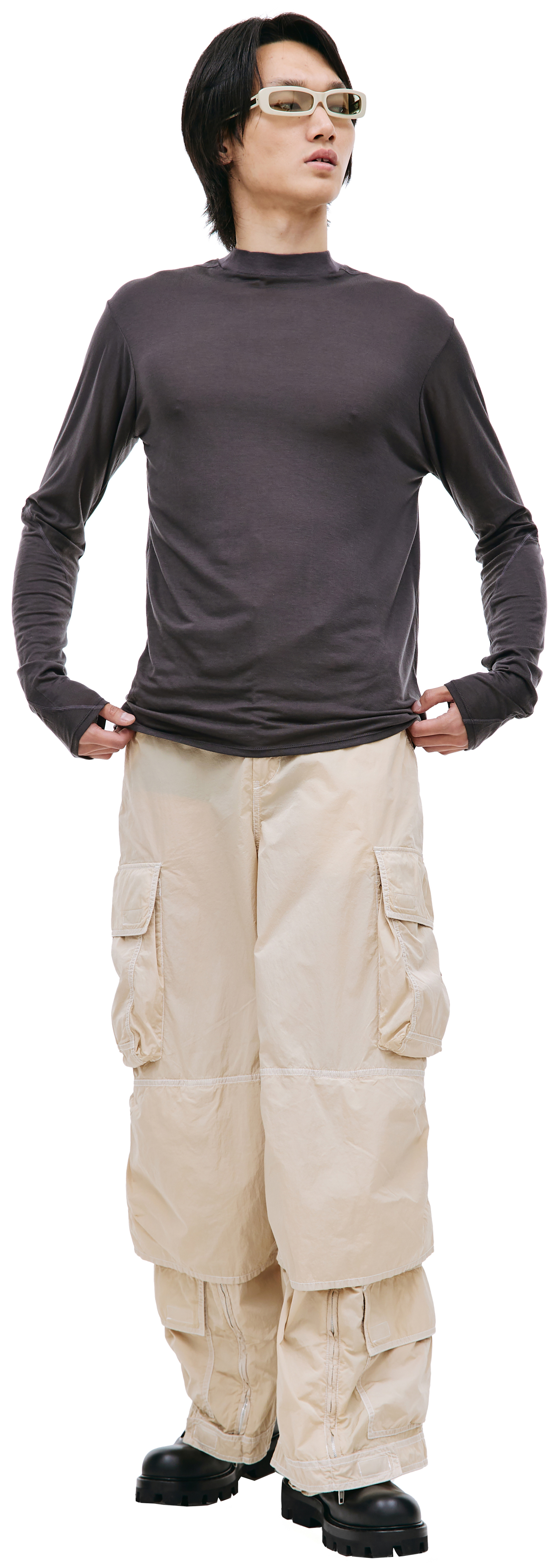 Post Archive Faction Grey paneled longsleeve