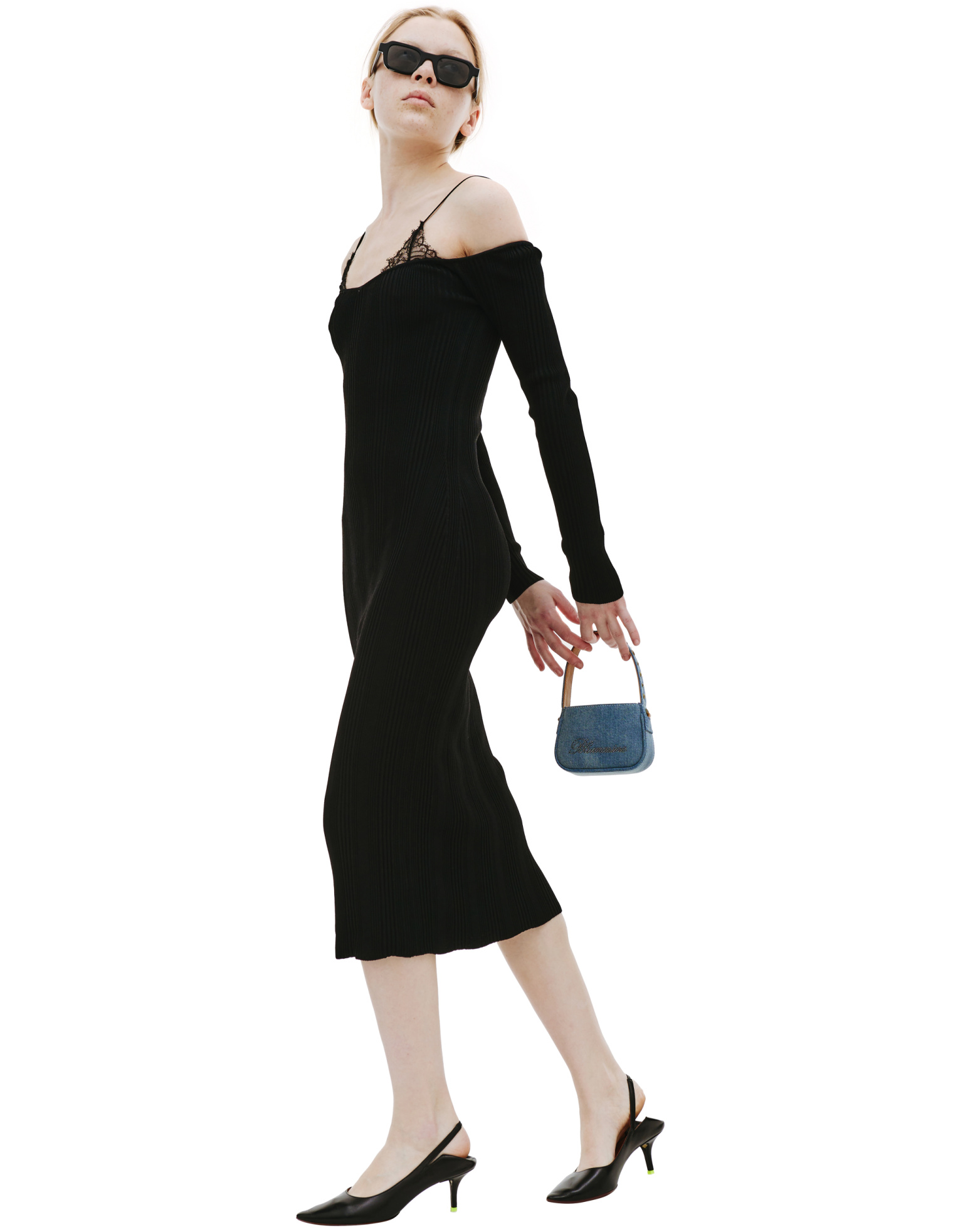 Blumarine Knit dress with lace