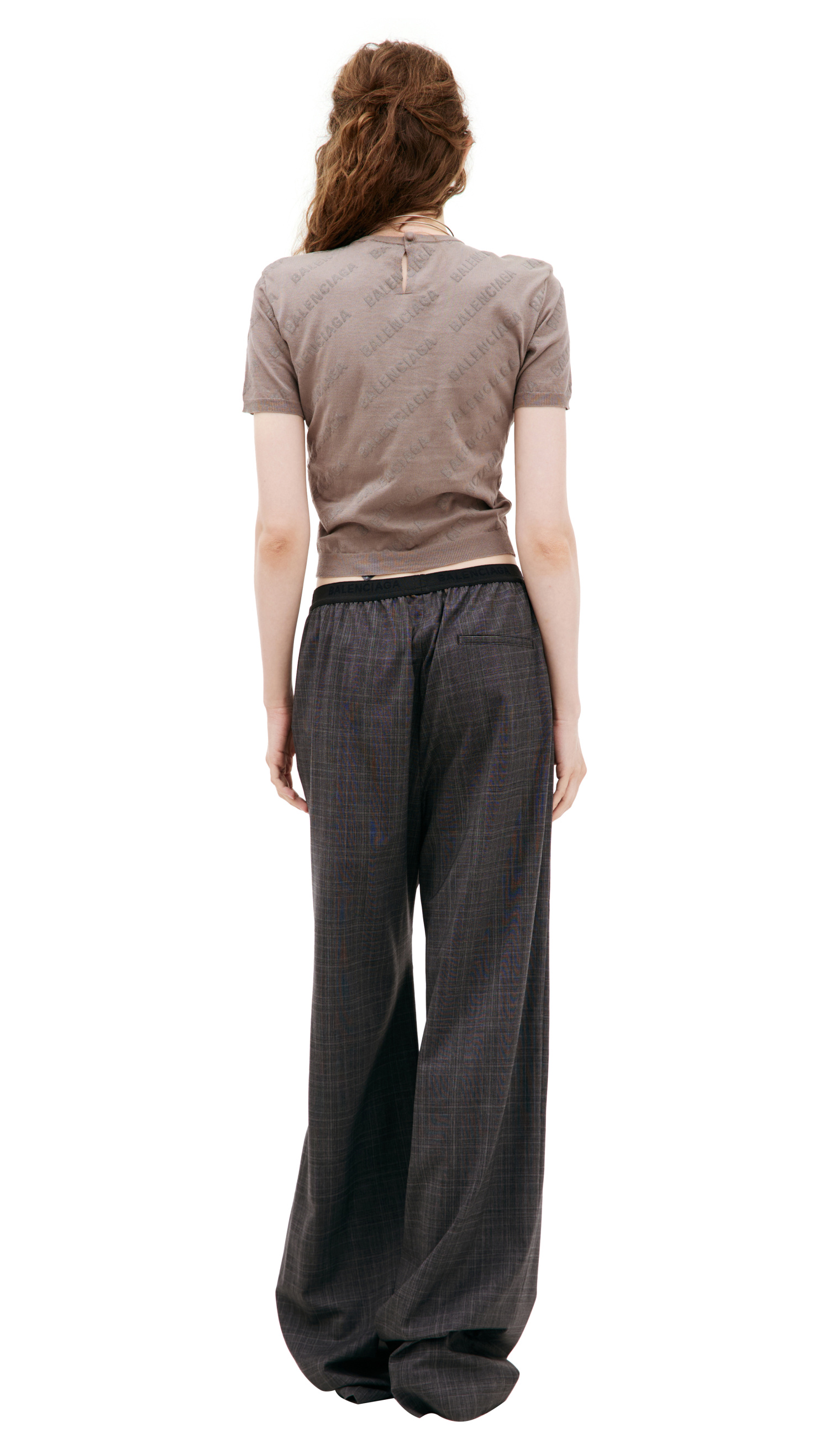 Balenciaga Wool plaid trousers