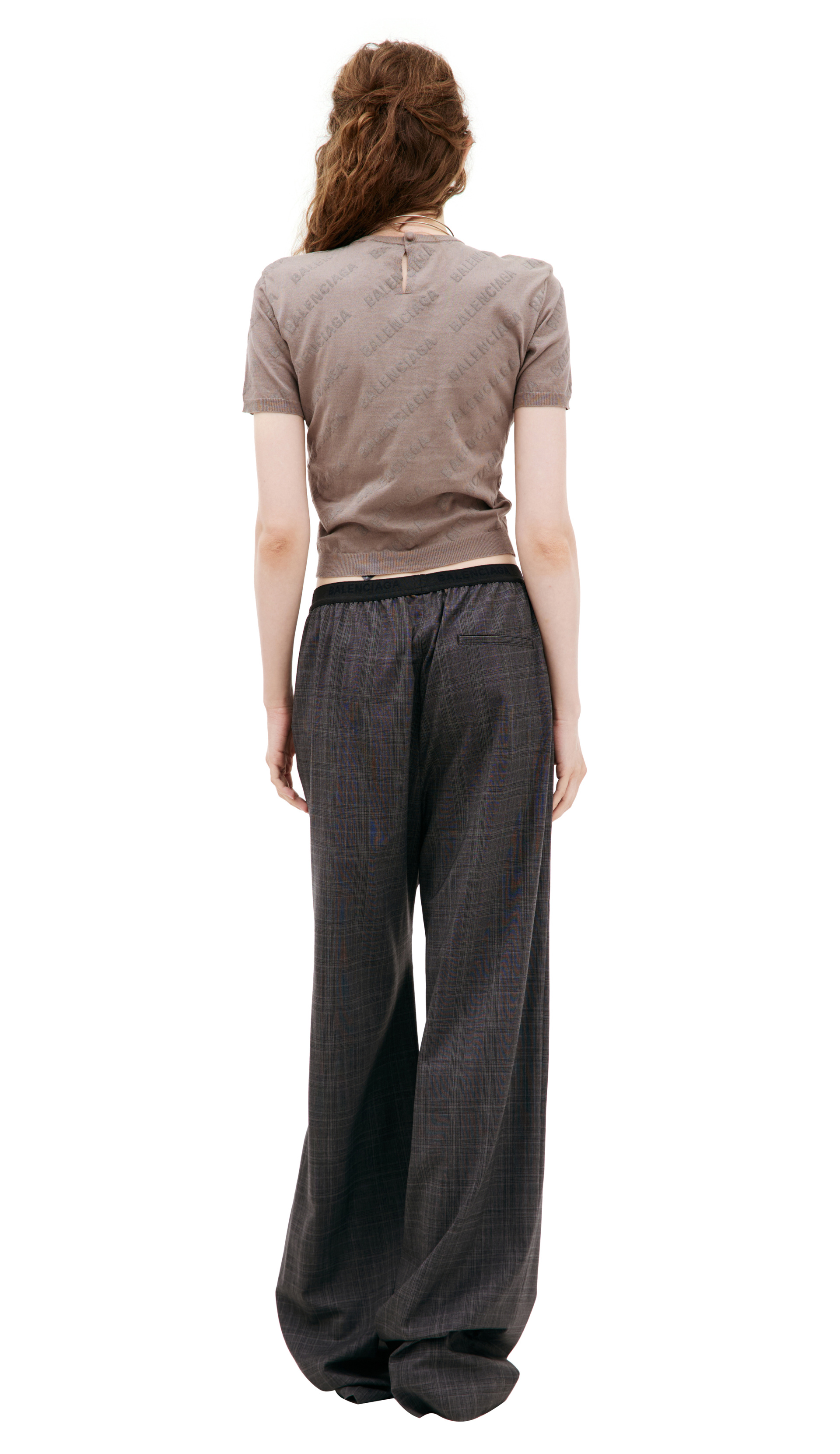 Balenciaga Wool plaid trousers