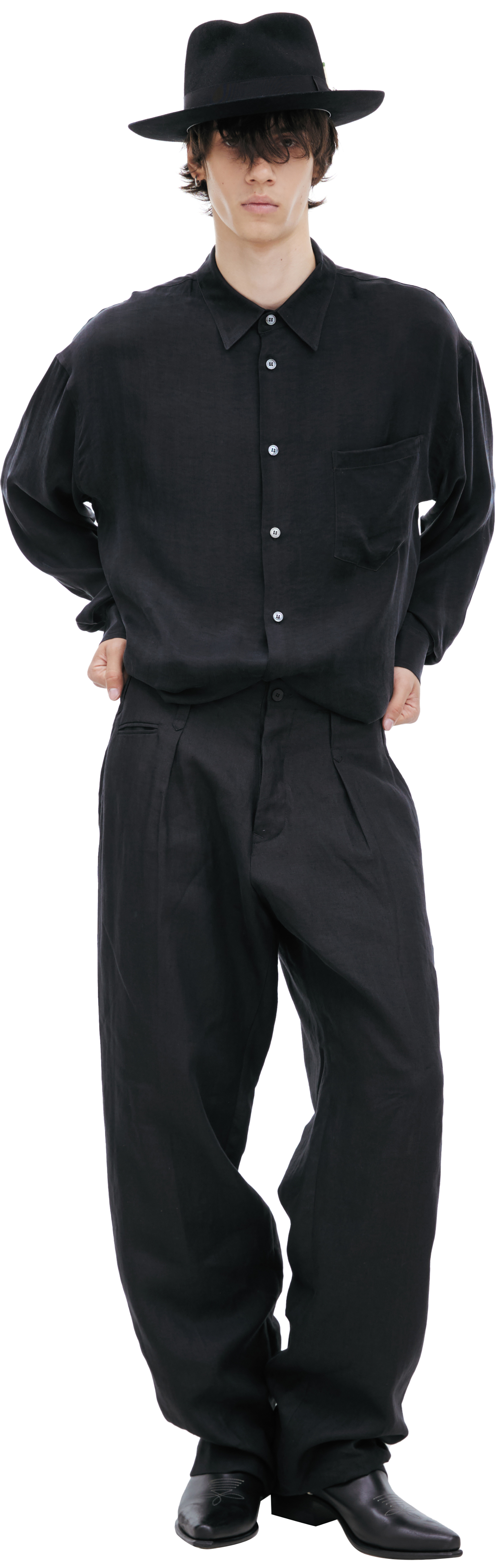 Enfants Riches Déprimés Black Linen Trousers