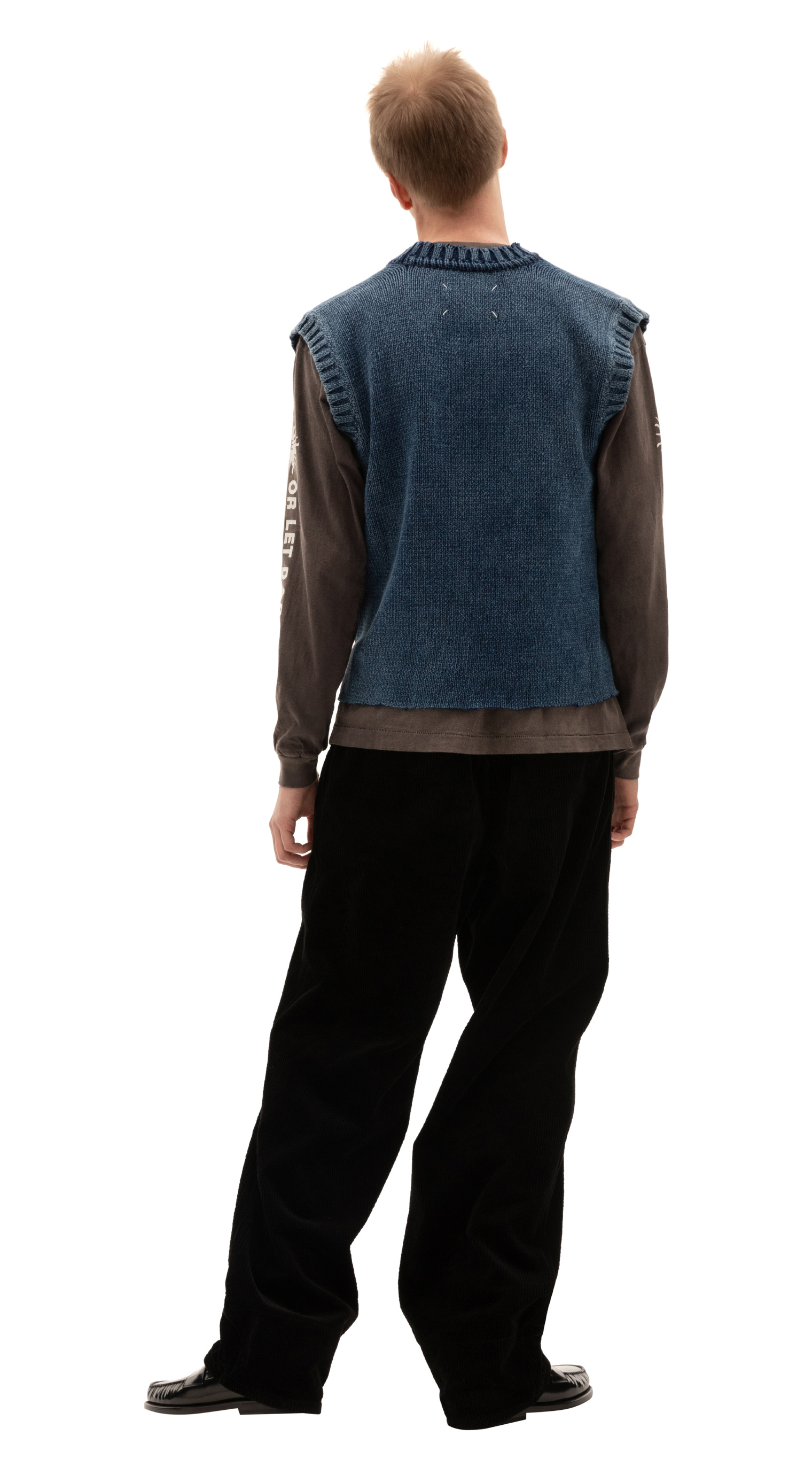 Maison Margiela V-neck Blue Washed Vest