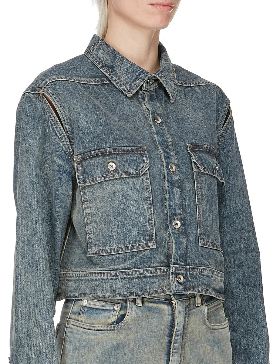 DRKSHDW by Rick Owens Cape Sleeve Cropped Outershirt