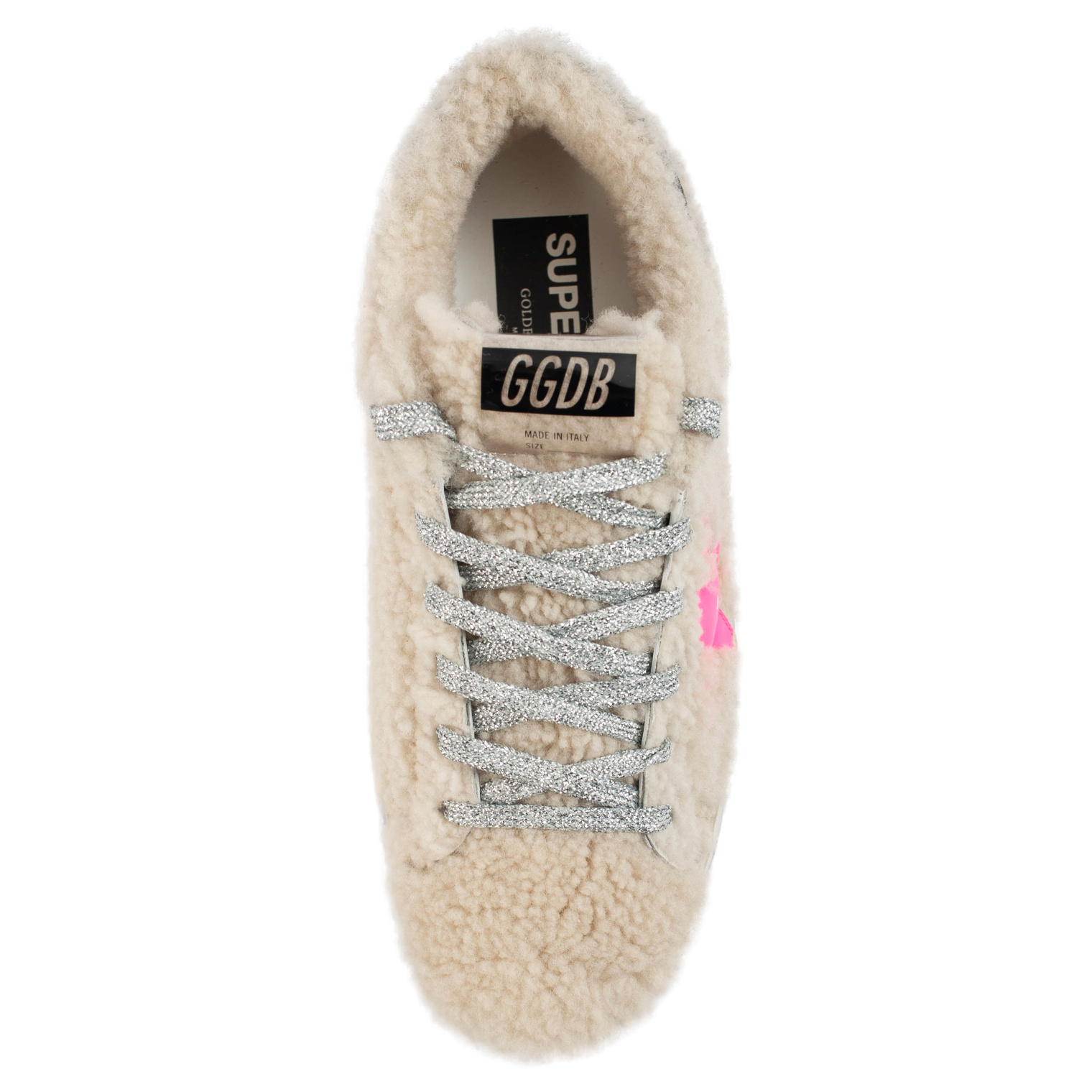 Golden Goose Бежевые кеды Superstar из натуральной овчины