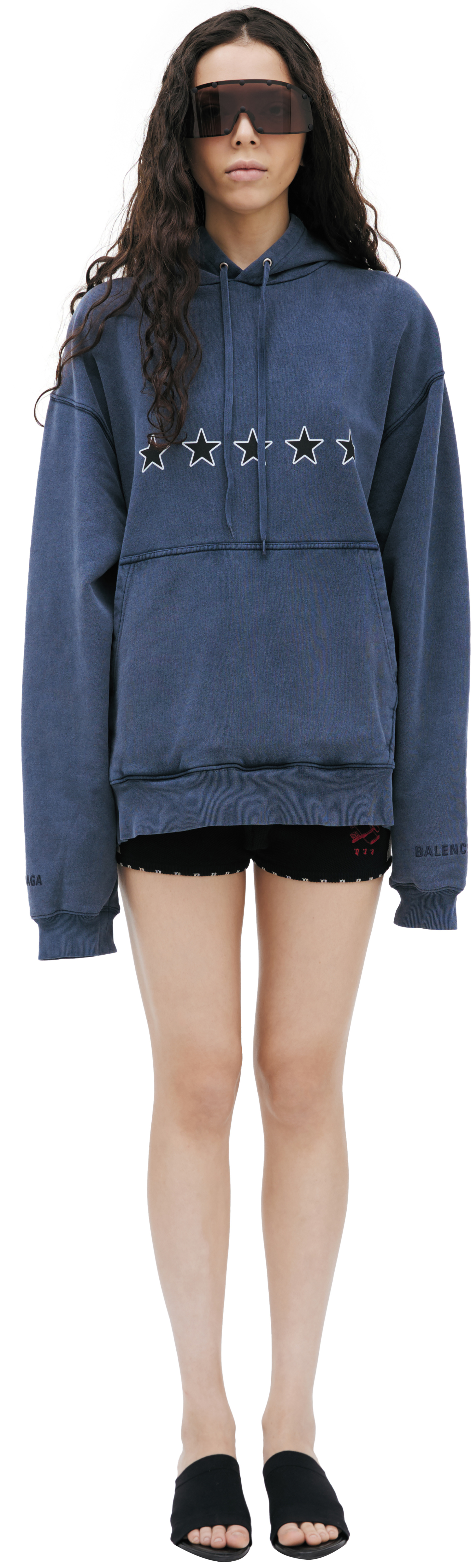 Balenciaga Navy blue hoodie with a print
