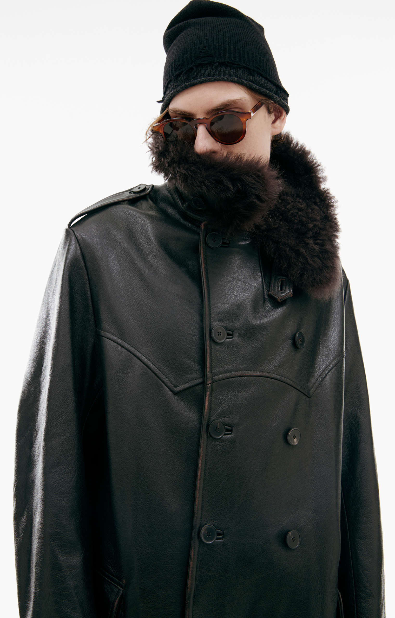 Enfants Riches Deprimes Double-breasted leather coat