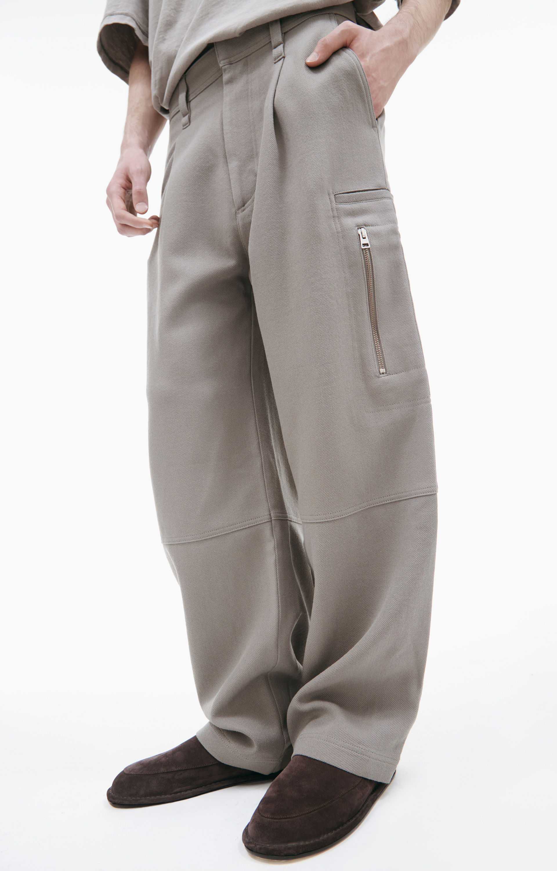 AMI PARIS Grey wool trousers