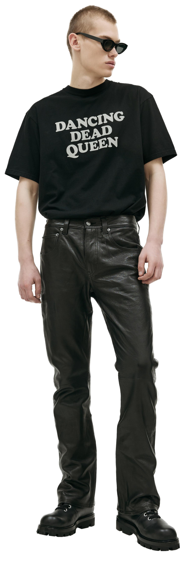 Enfants Riches Deprimes Black leather trousers