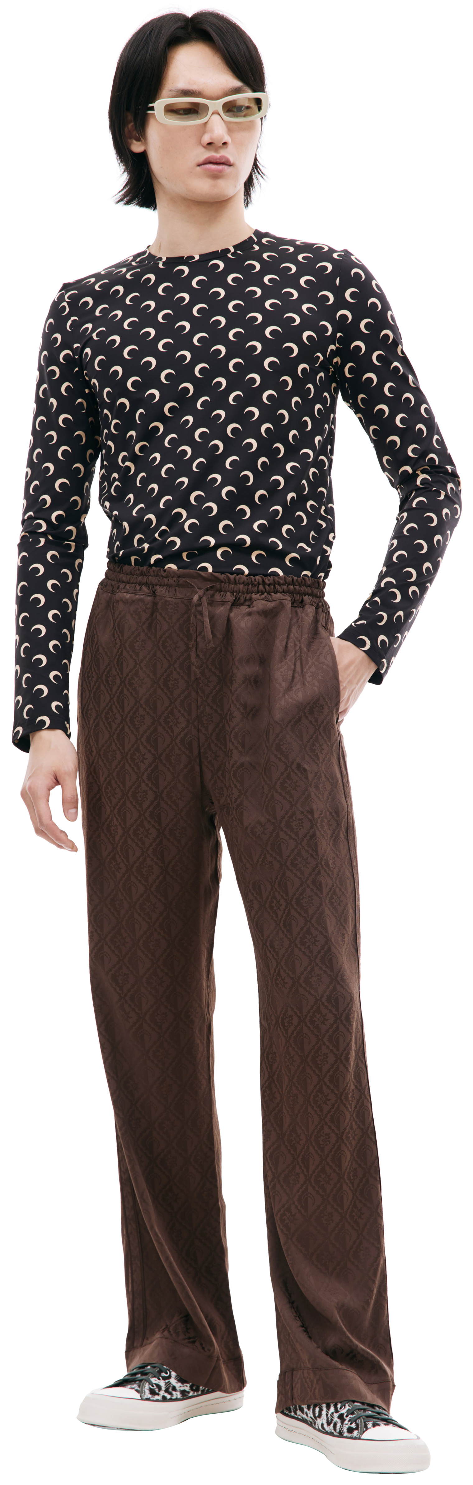 MARINE SERRE Brown Moon diamant trousers